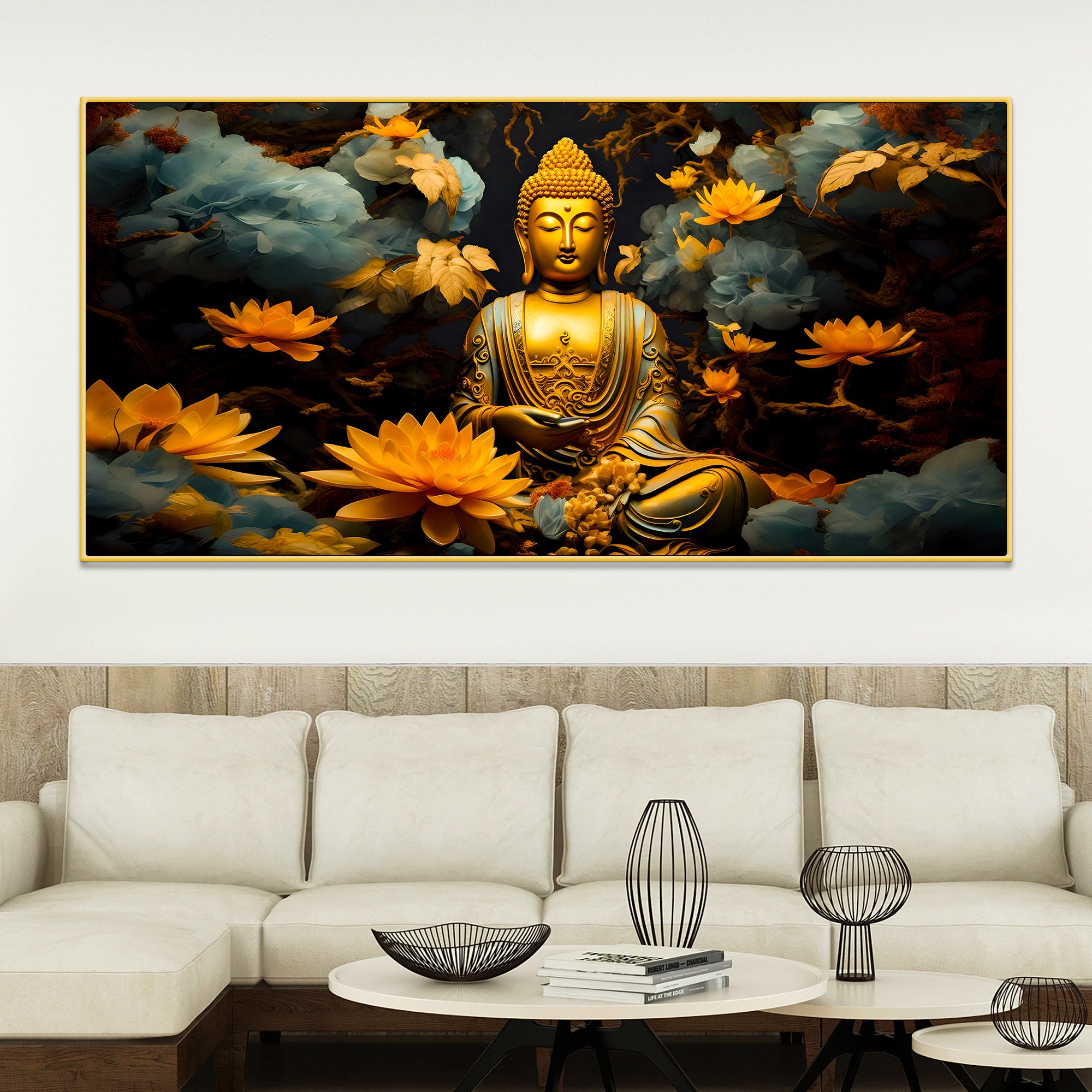 Spiritual Lord Buddha Canvas Painting for Calm Interior Decor
