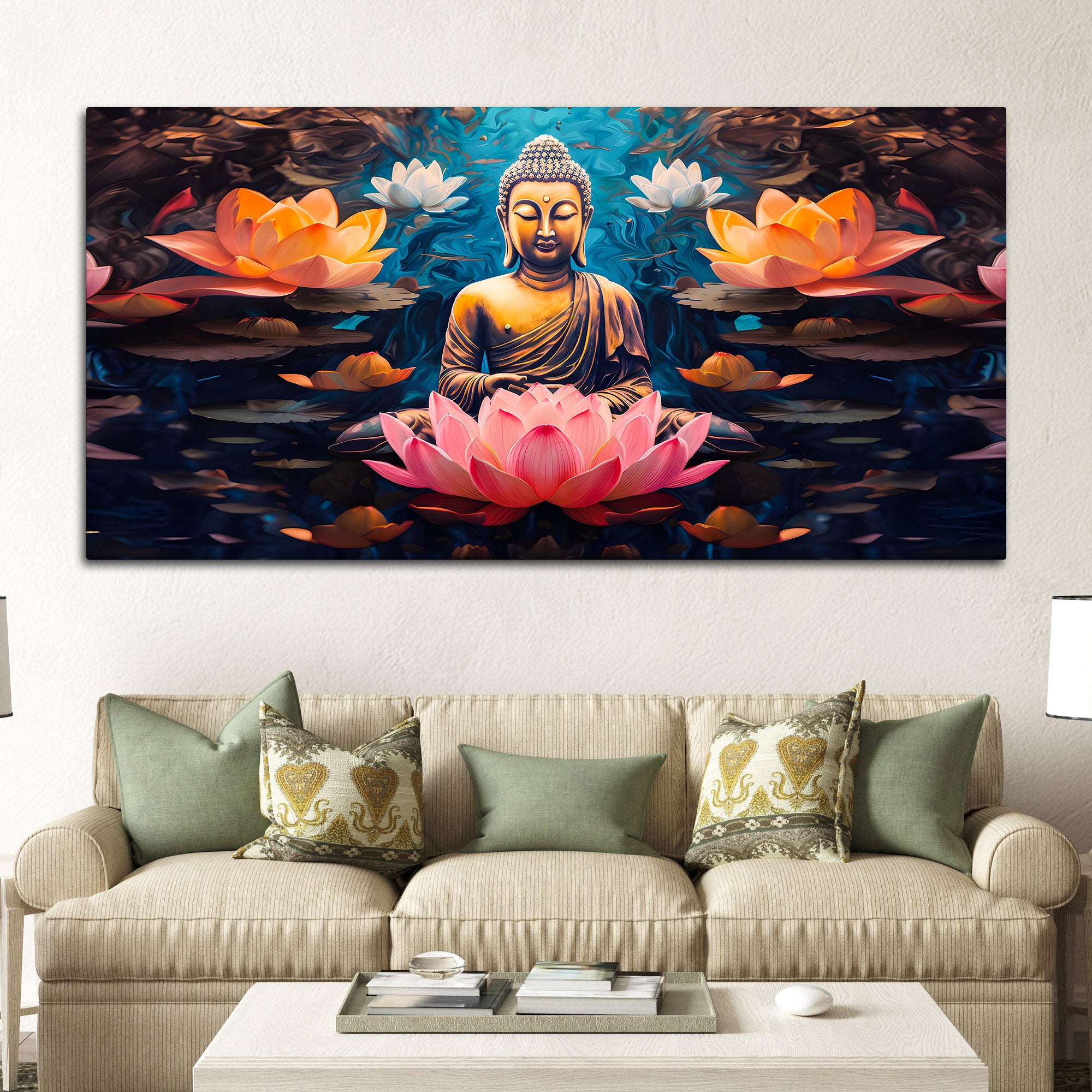 Spiritual Lord Buddha Canvas Painting for Modern Decor