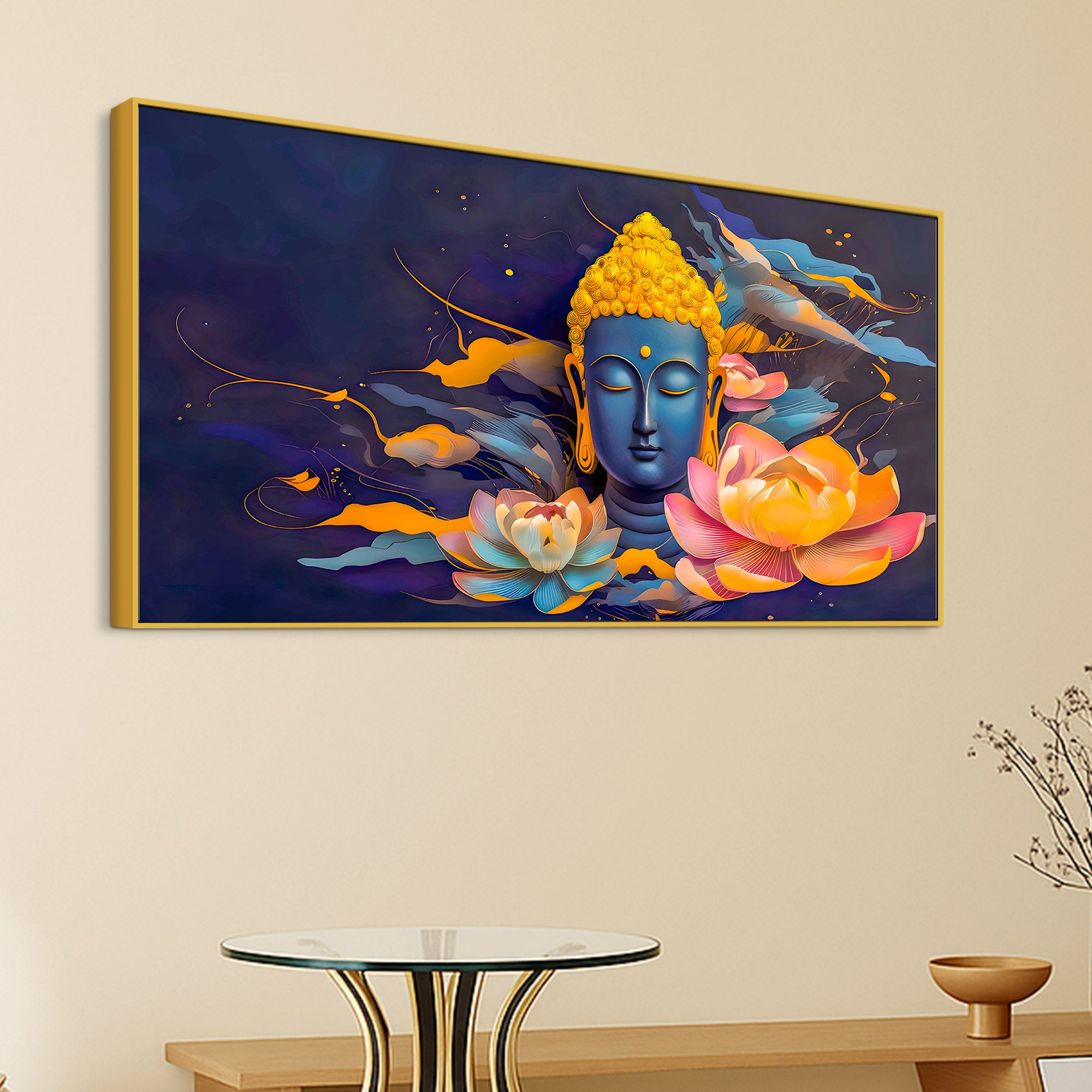 Spiritual Lord Buddha Canvas Wall Painting for Modern Home Decor