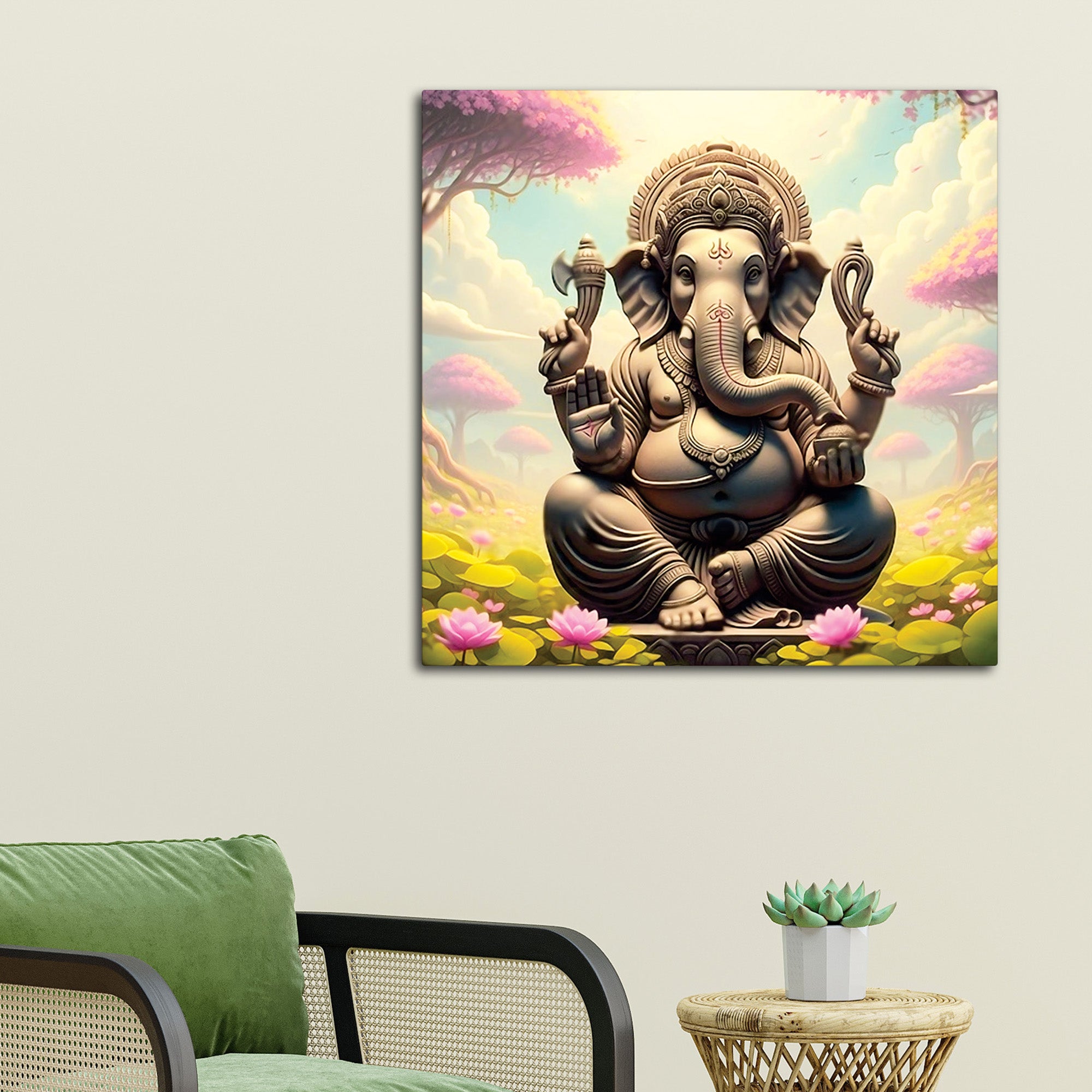 Spiritual Lord Ganpati Wall Painting