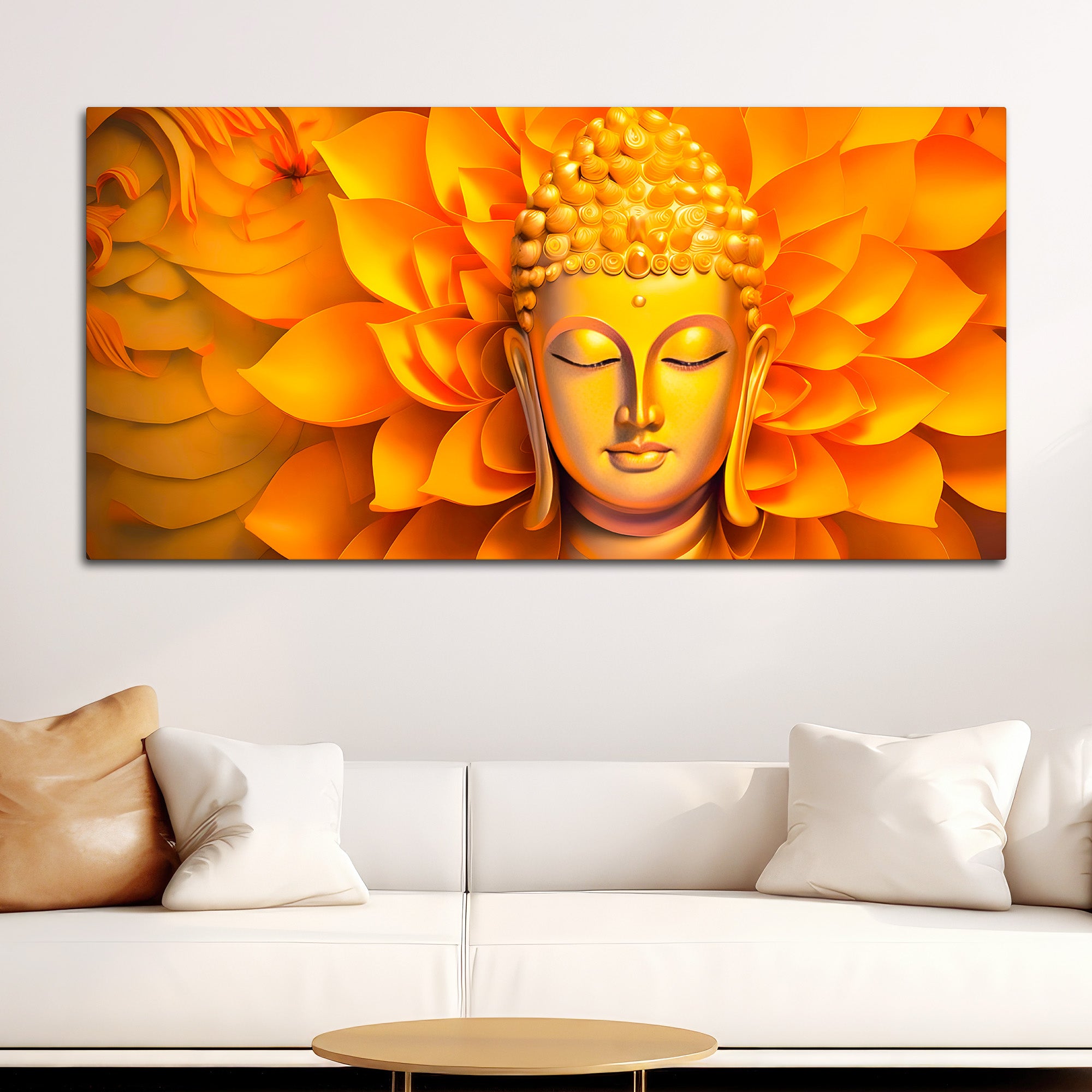Spiritual Lord Gautam Buddha Wall Painting for Wall Decor