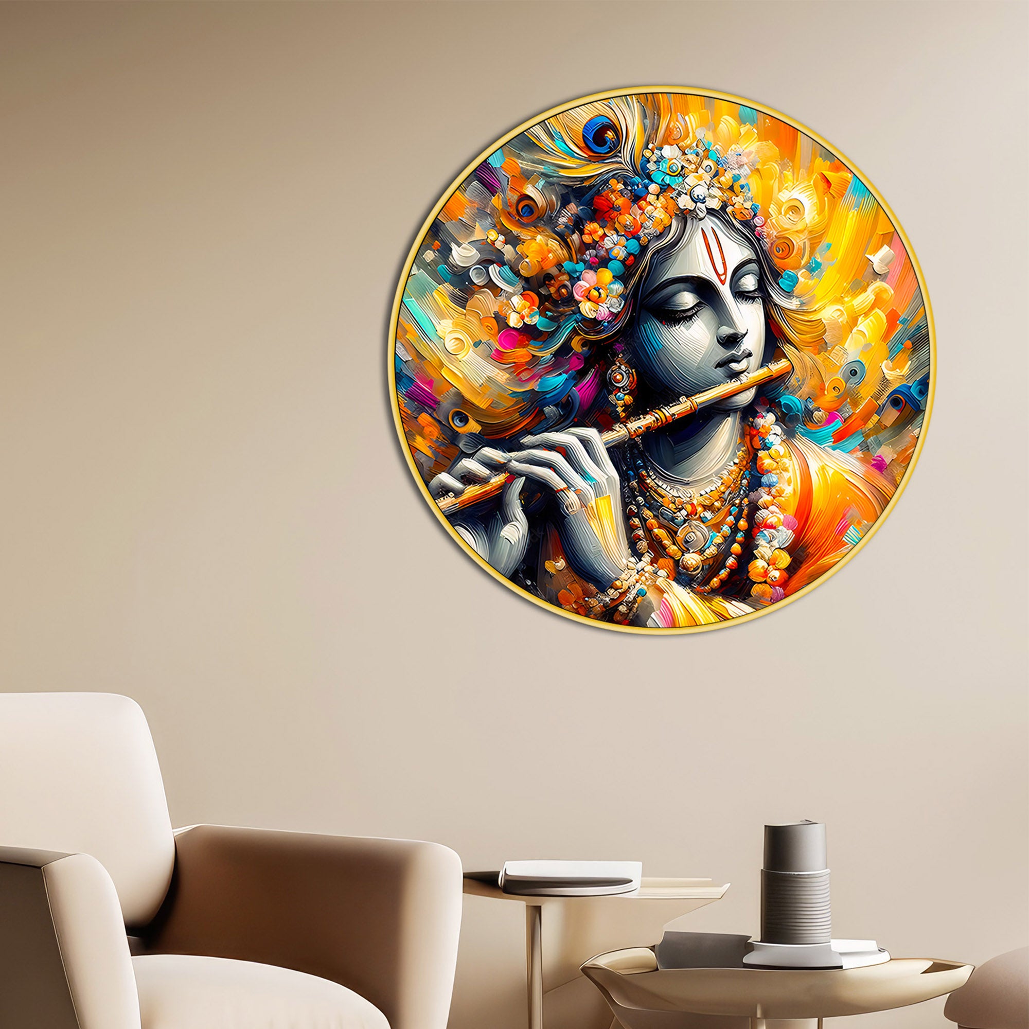 spiritual-lord-krishna-round-frame-painting