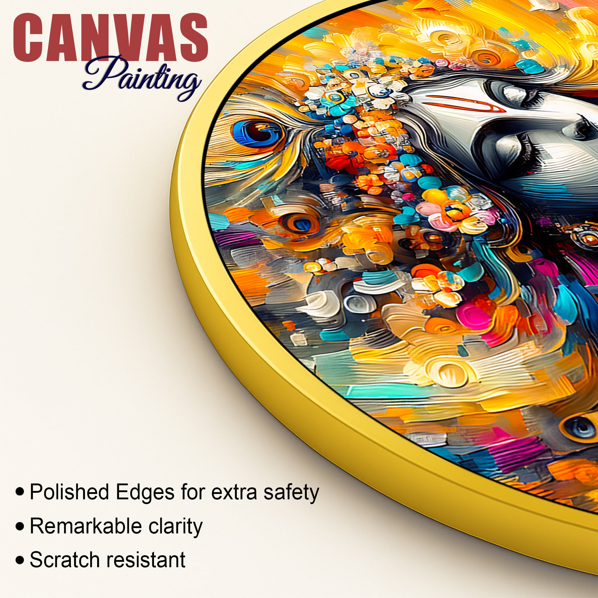 Spiritual Lord Krishna Round Frame Painting