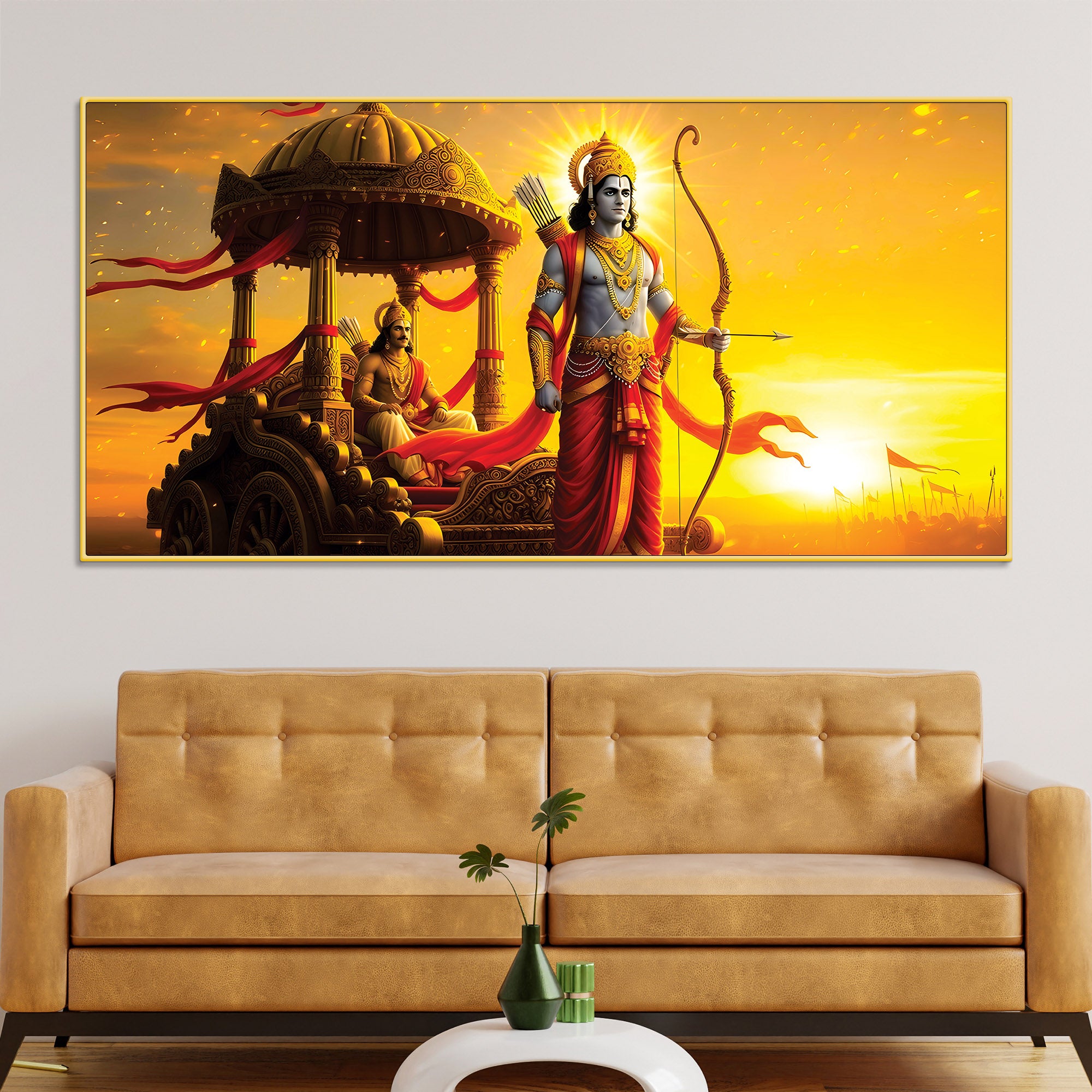 Spiritual Lord Ram Canvas Wall Painting