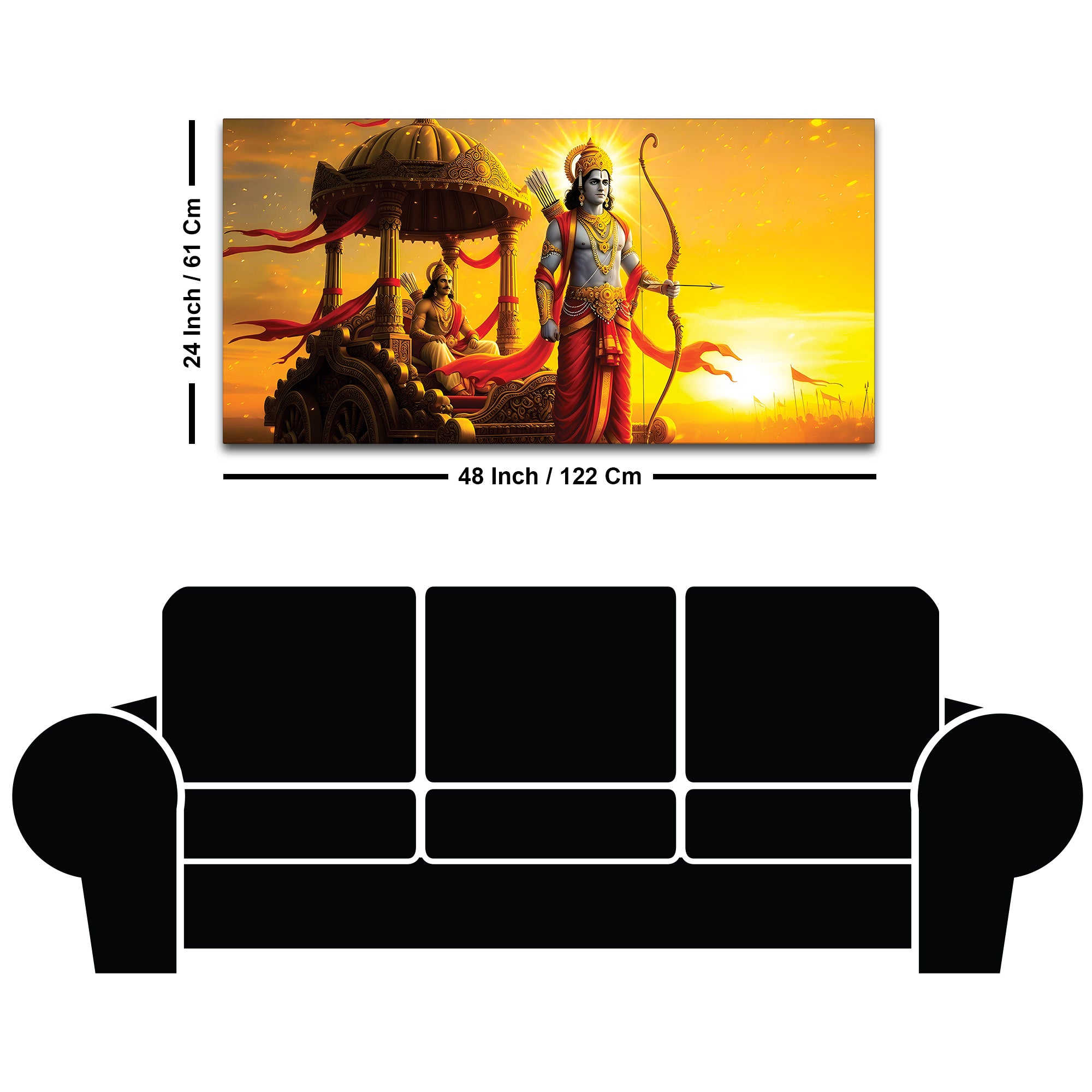 Spiritual Lord Ram Canvas Wall Painting
