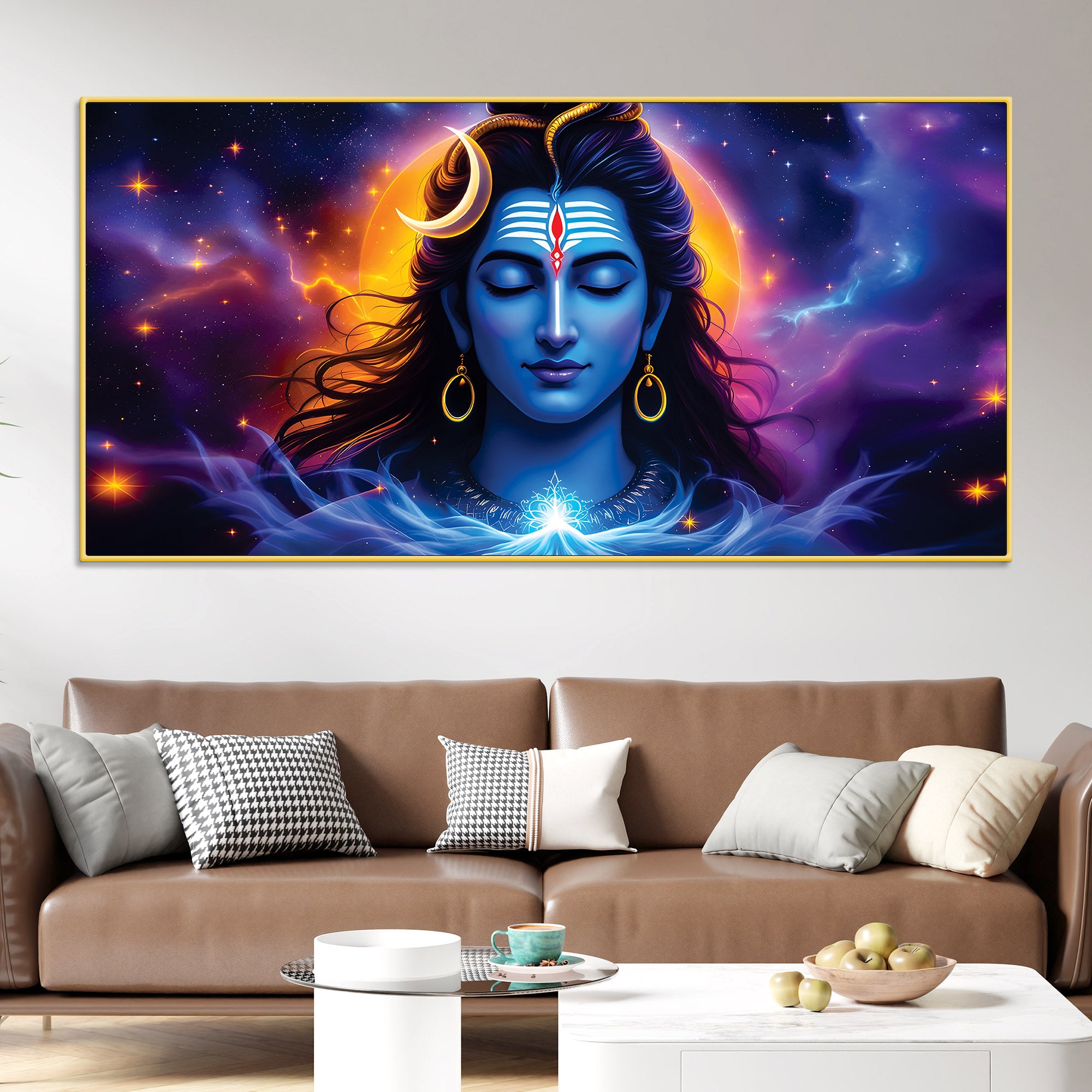 Spiritual Lord Shiva Wall Painting for Home & Office Decor