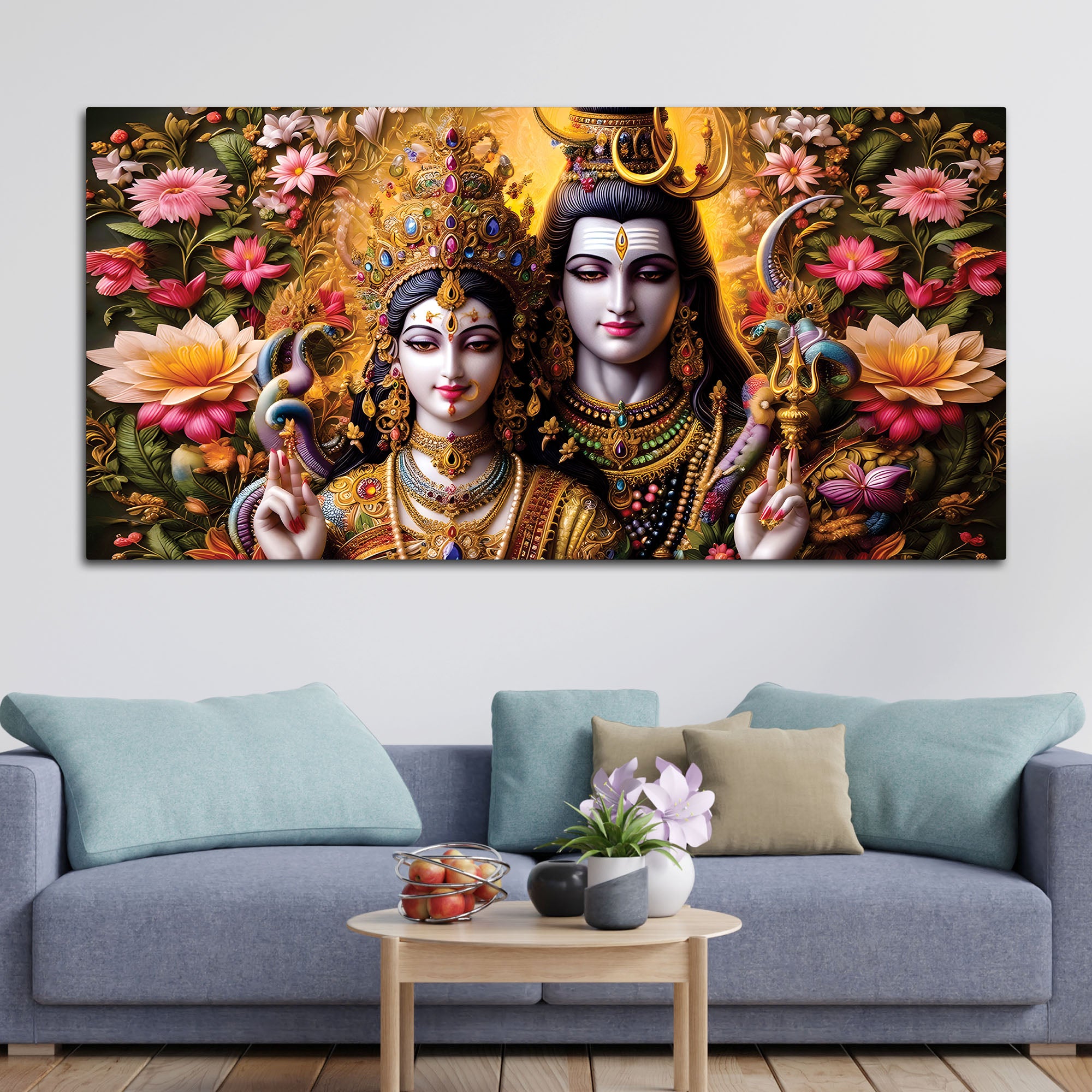 Spiritual Mahadev Canvas Painting for Modern Home Interior