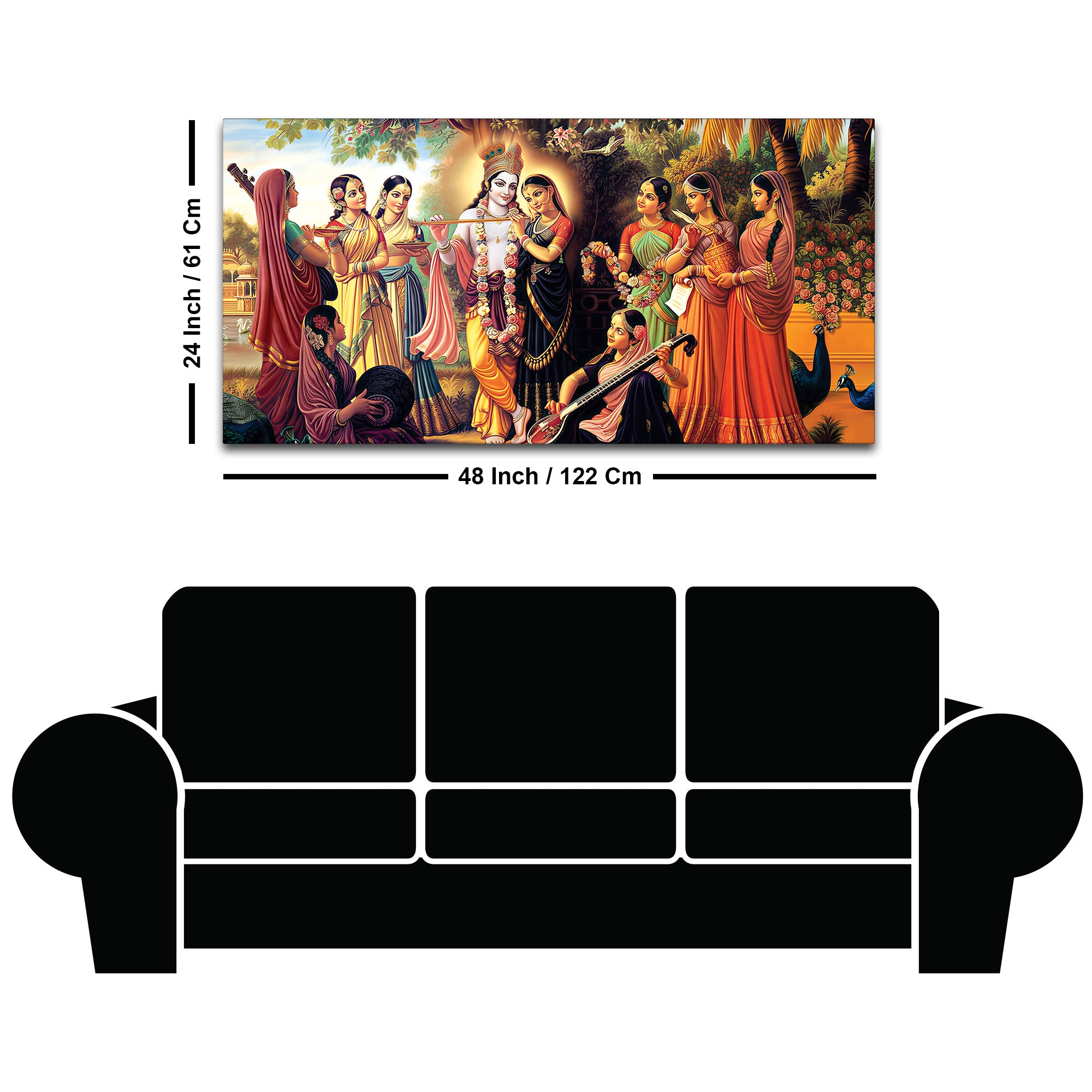 Spiritual Shri Krishna Raas Leela Canvas Wall Painting