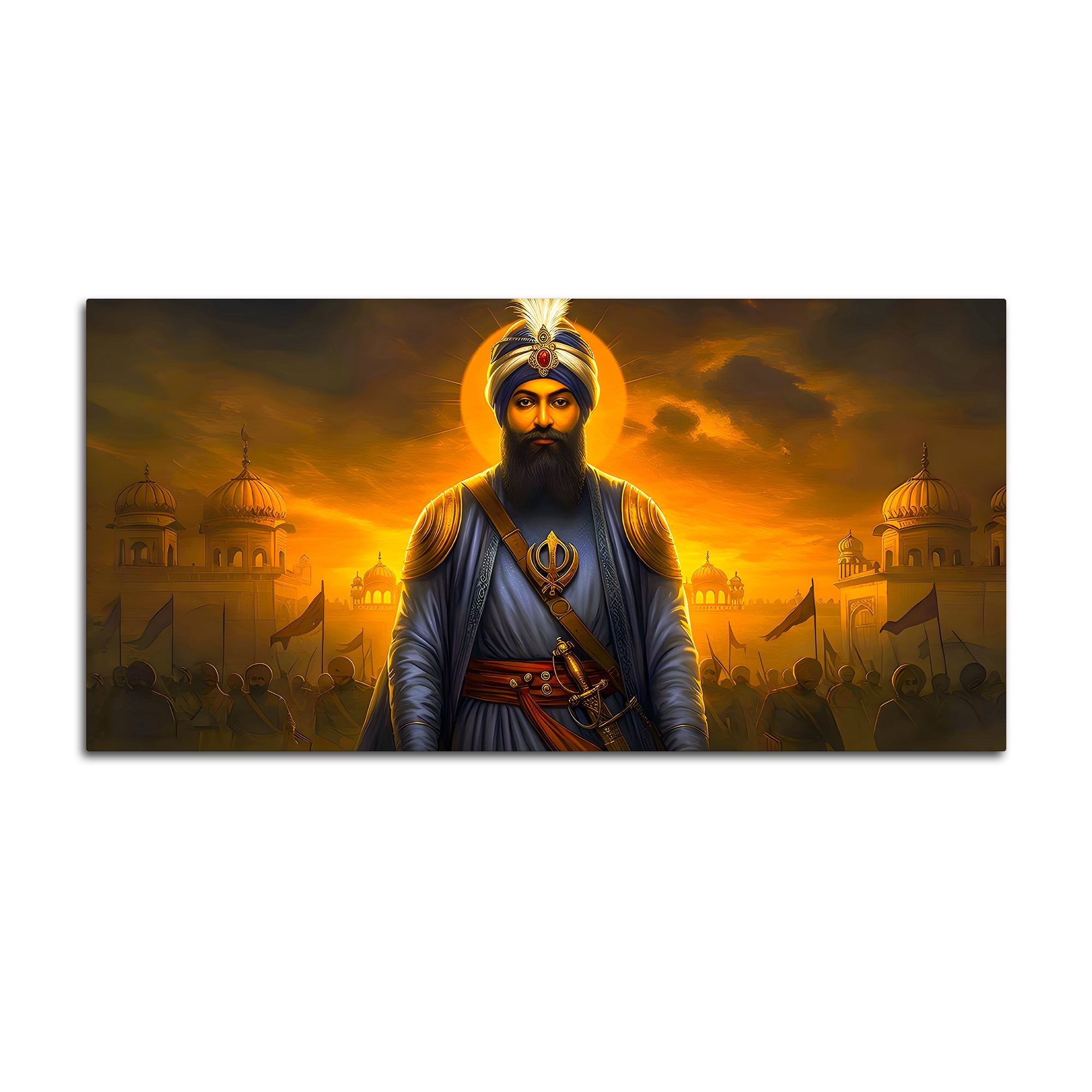 Spiritual Sikh Guru Ji Canvas Painting for Home Décor