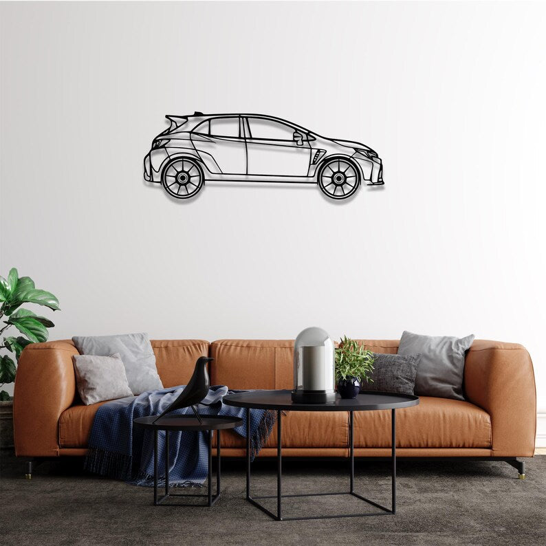 Sports Hatchback Car Metal Wall Art for Living Room Decor