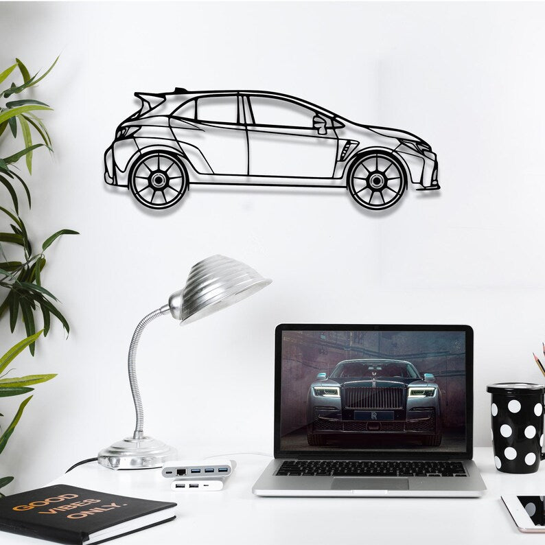 Sports Hatchback Car Metal Wall Art for Living Room Decor