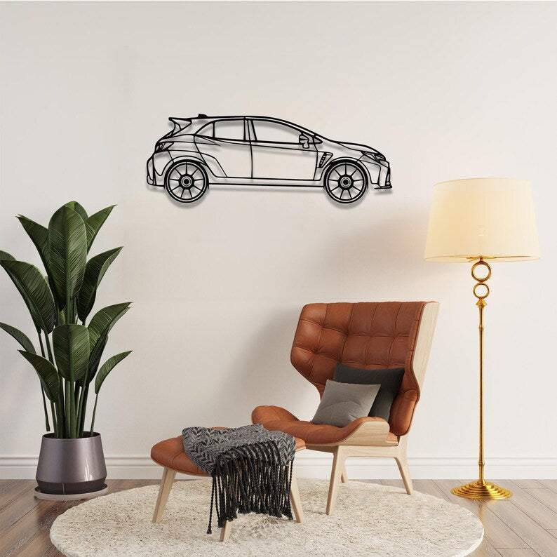 Sports Hatchback Car Metal Wall Art for Living Room Decor