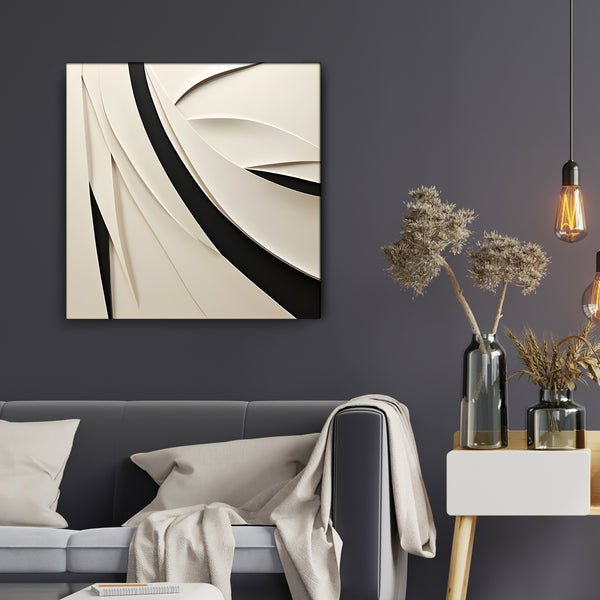 Statement Wall Art Panel with Neutral and Monochrome Texture