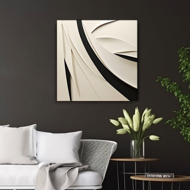 Statement Wall Art Panel with Neutral and Monochrome Texture