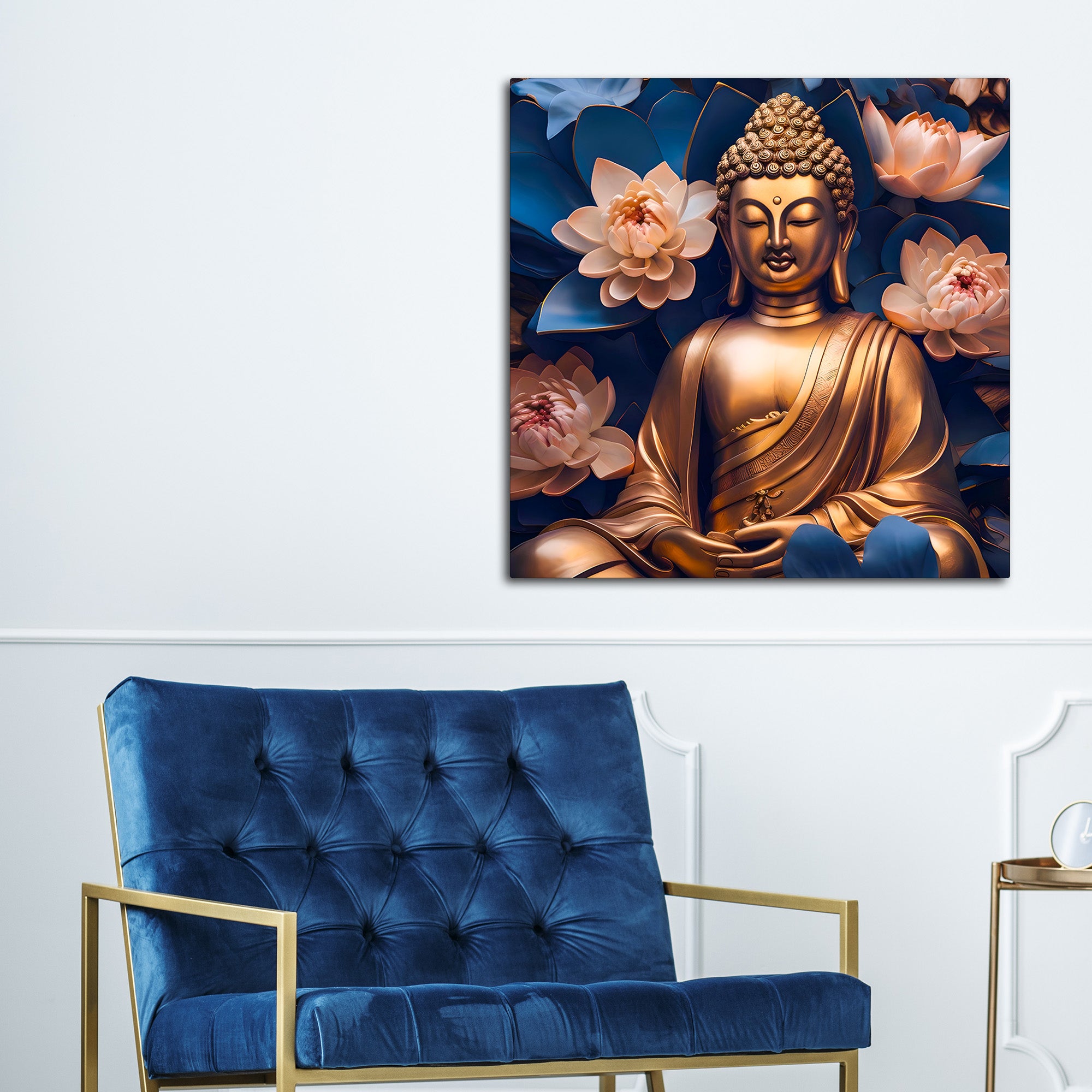 Stylish Floral Buddha Painting for Home & Office