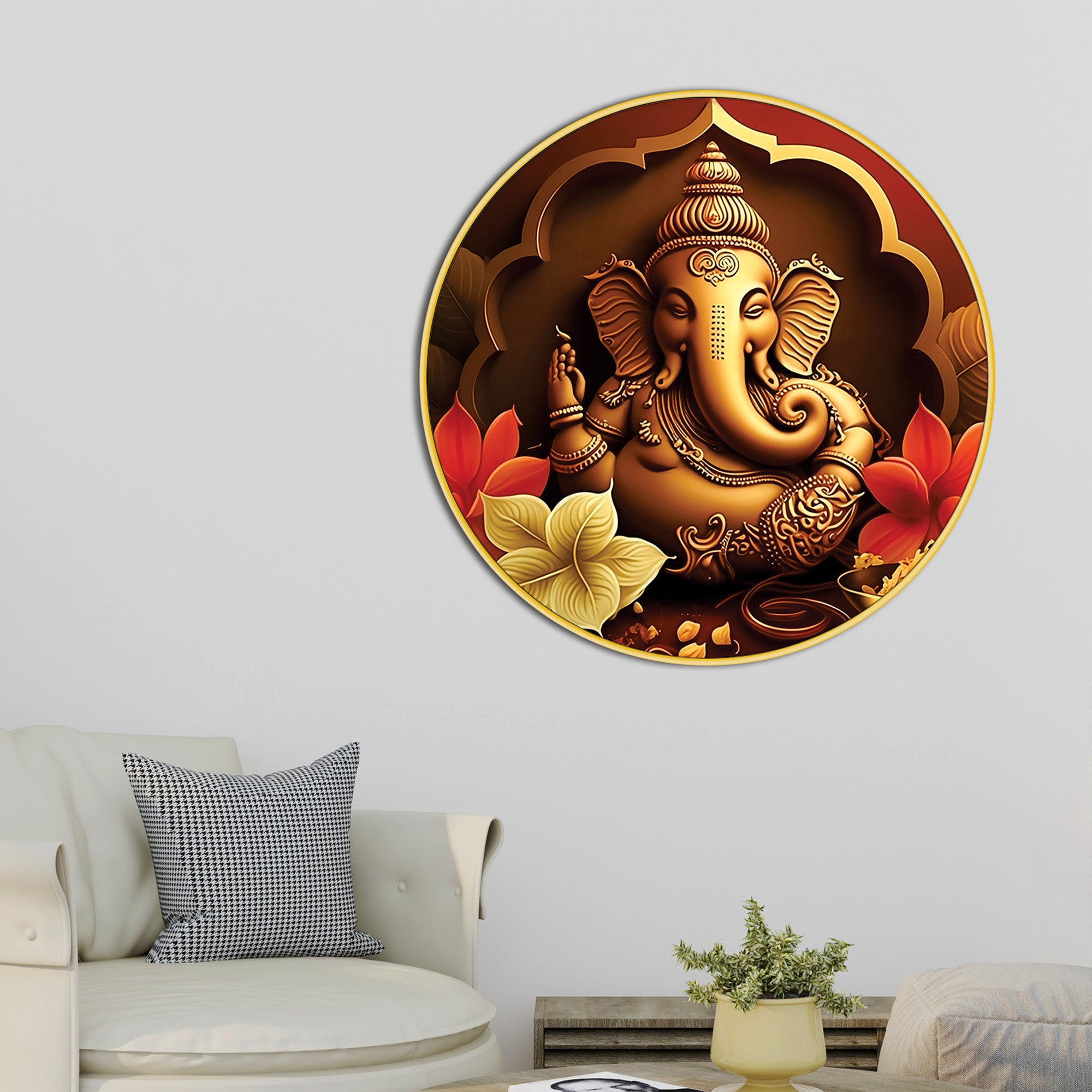 stylish-ganpati-ji-round-canvas-painting
