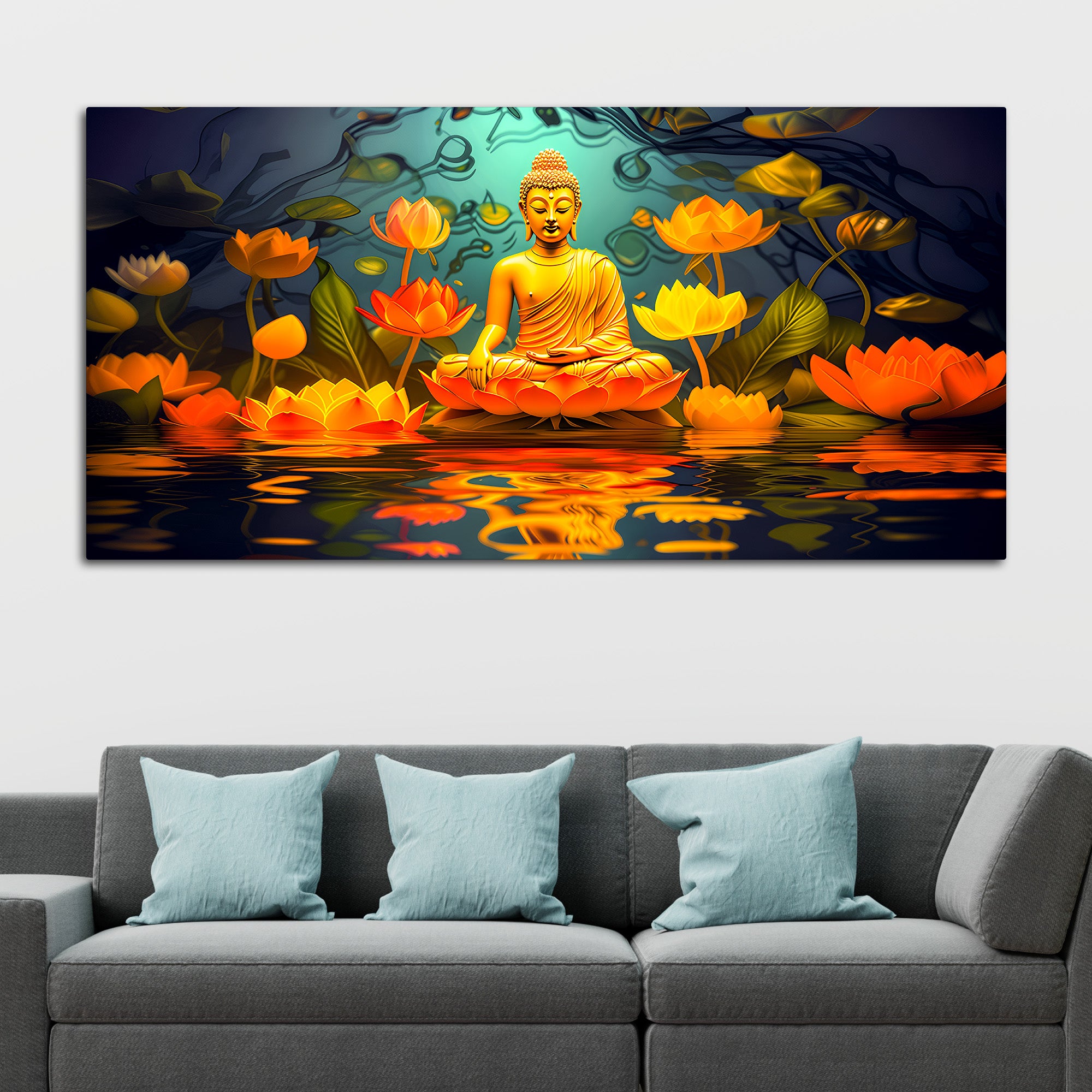 Stylish Luxury Buddha Canvas Painting for Home Decoration