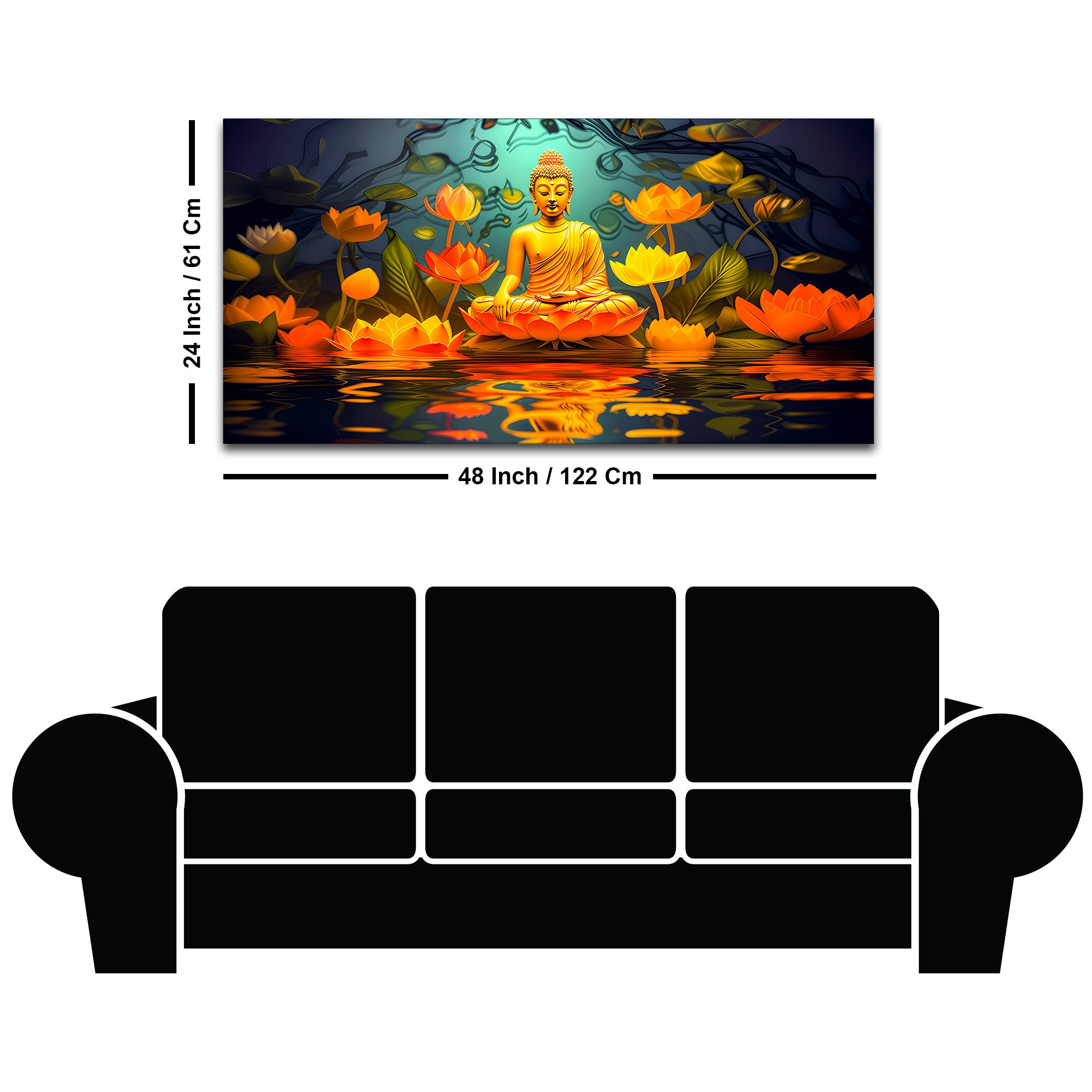 Stylish Luxury Buddha Canvas Painting for Home Decoration