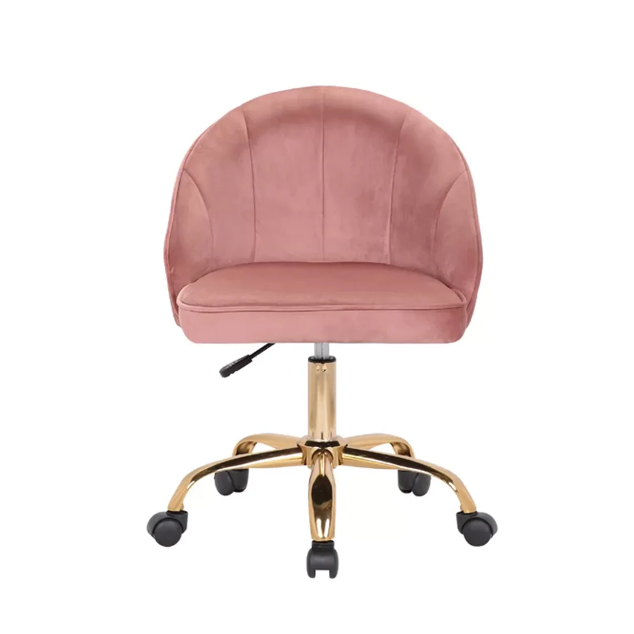 Stylish Pink Accent Chair with Golden Touch