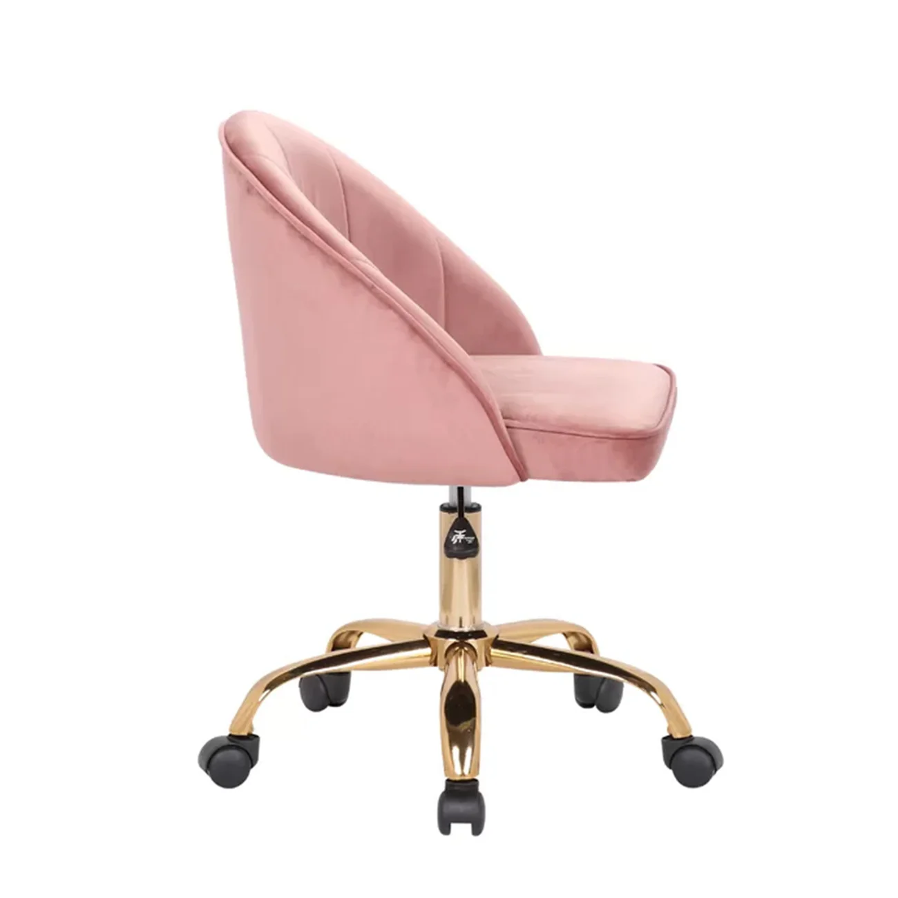 Stylish Pink Accent Chair with Golden Touch