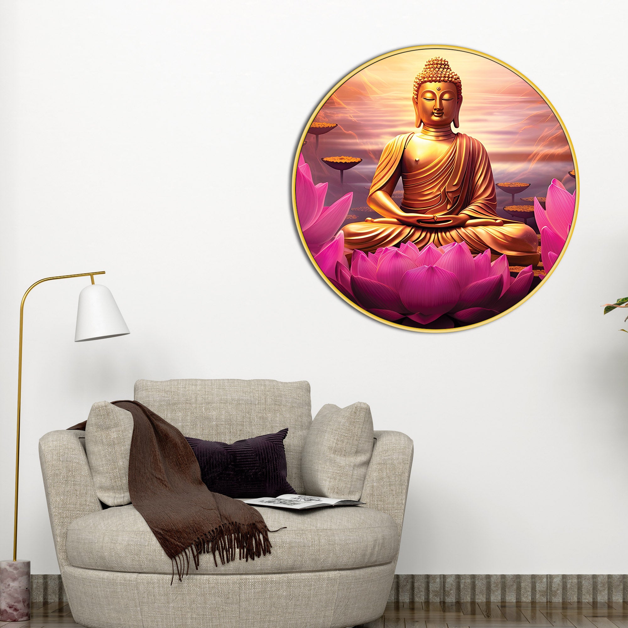 Stylish Spiritual Buddha Canvas Home Décor Painting