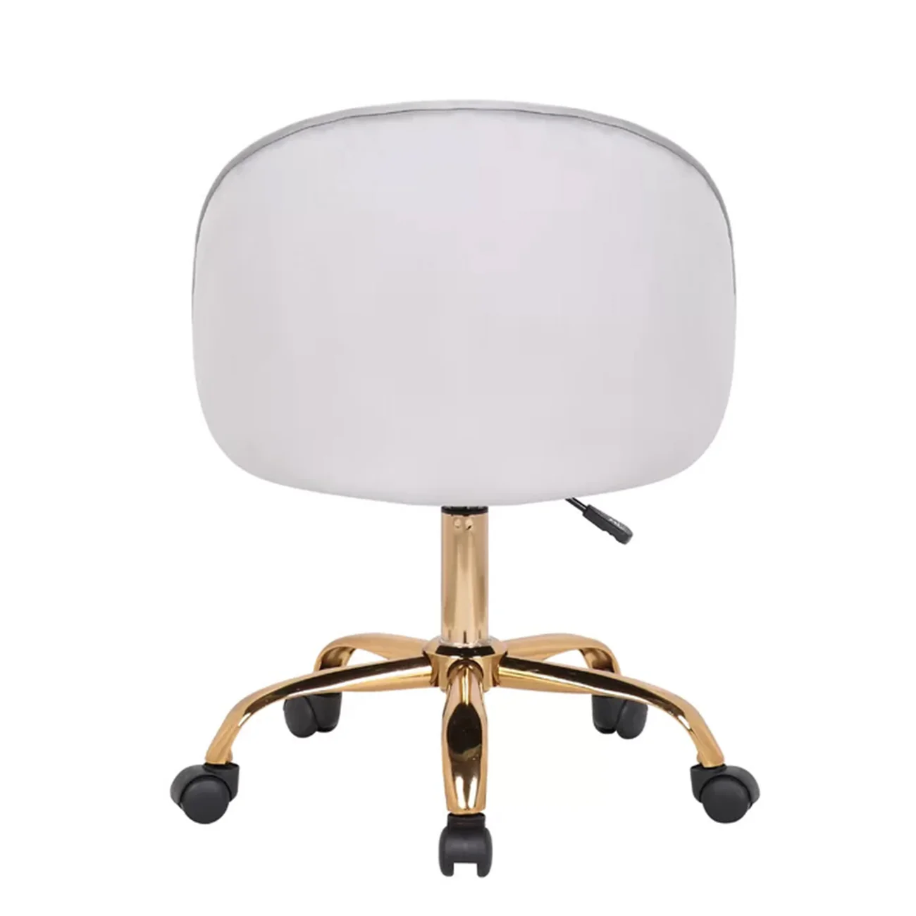 Stylish White Accent Chair with Golden Touch