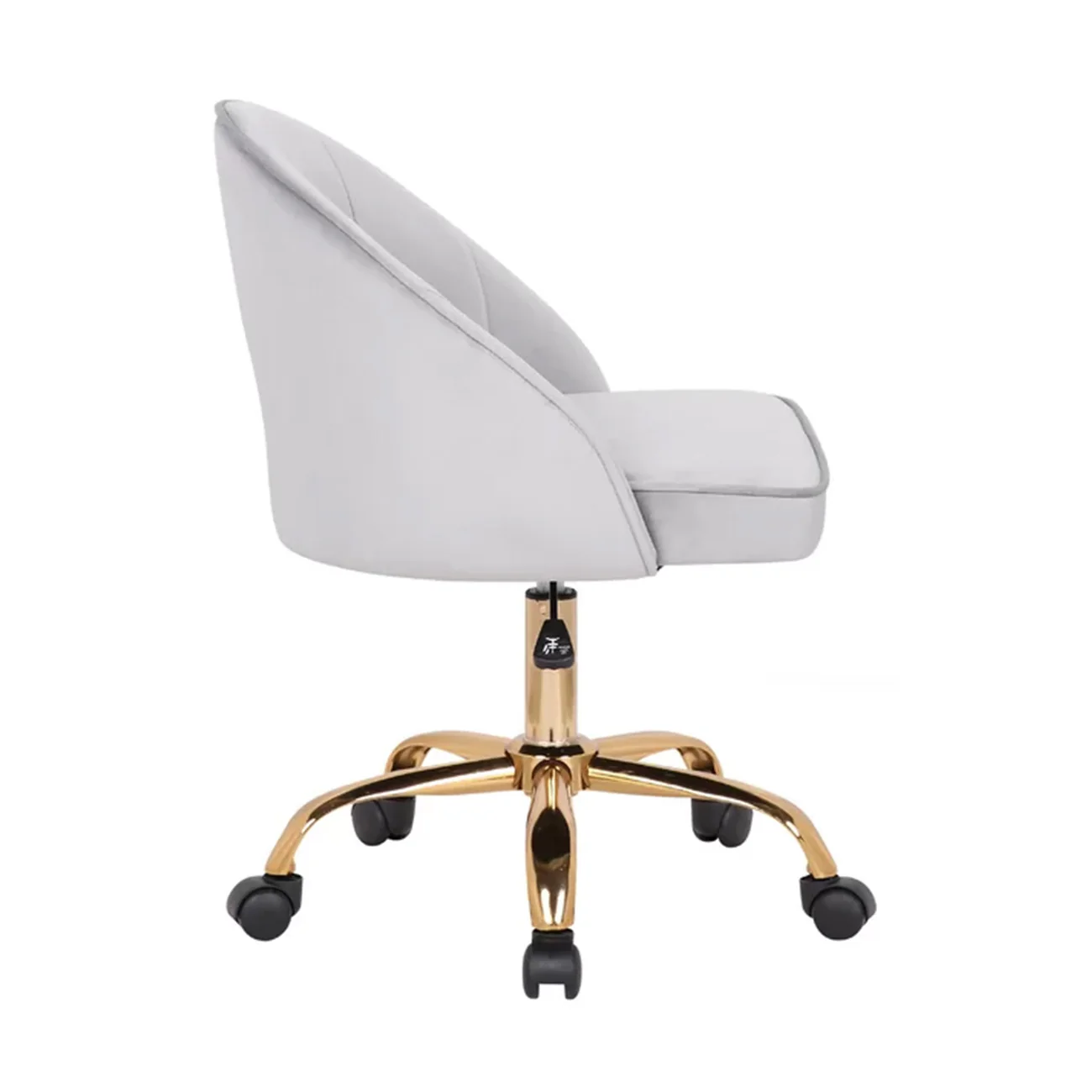 Stylish White Accent Chair with Golden Touch