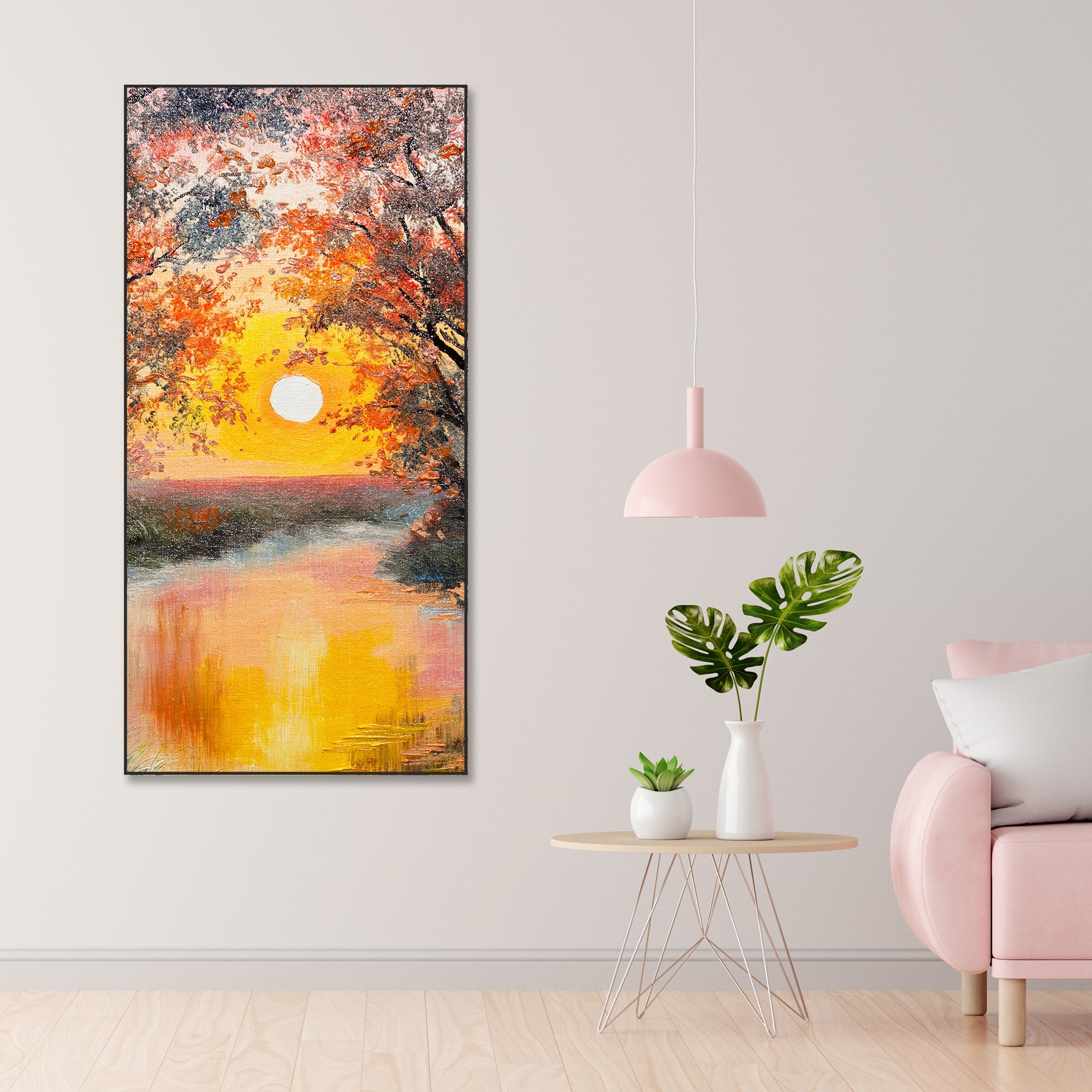 Sunset view Floating Canvas Wall Painting