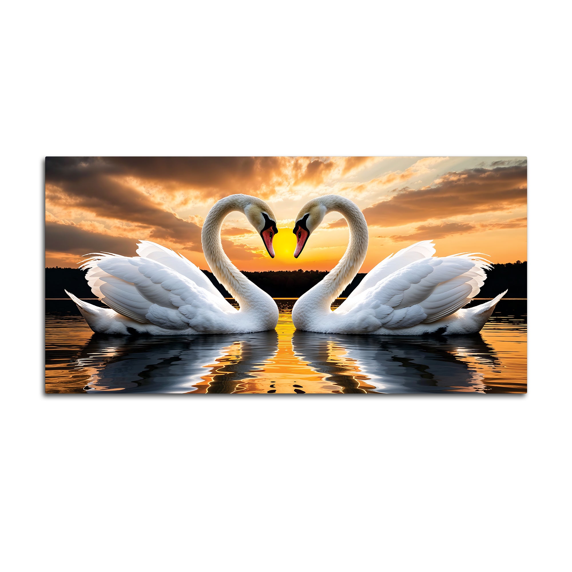 Swan Love Canvas Wall Painting for Bedroom Home Décor