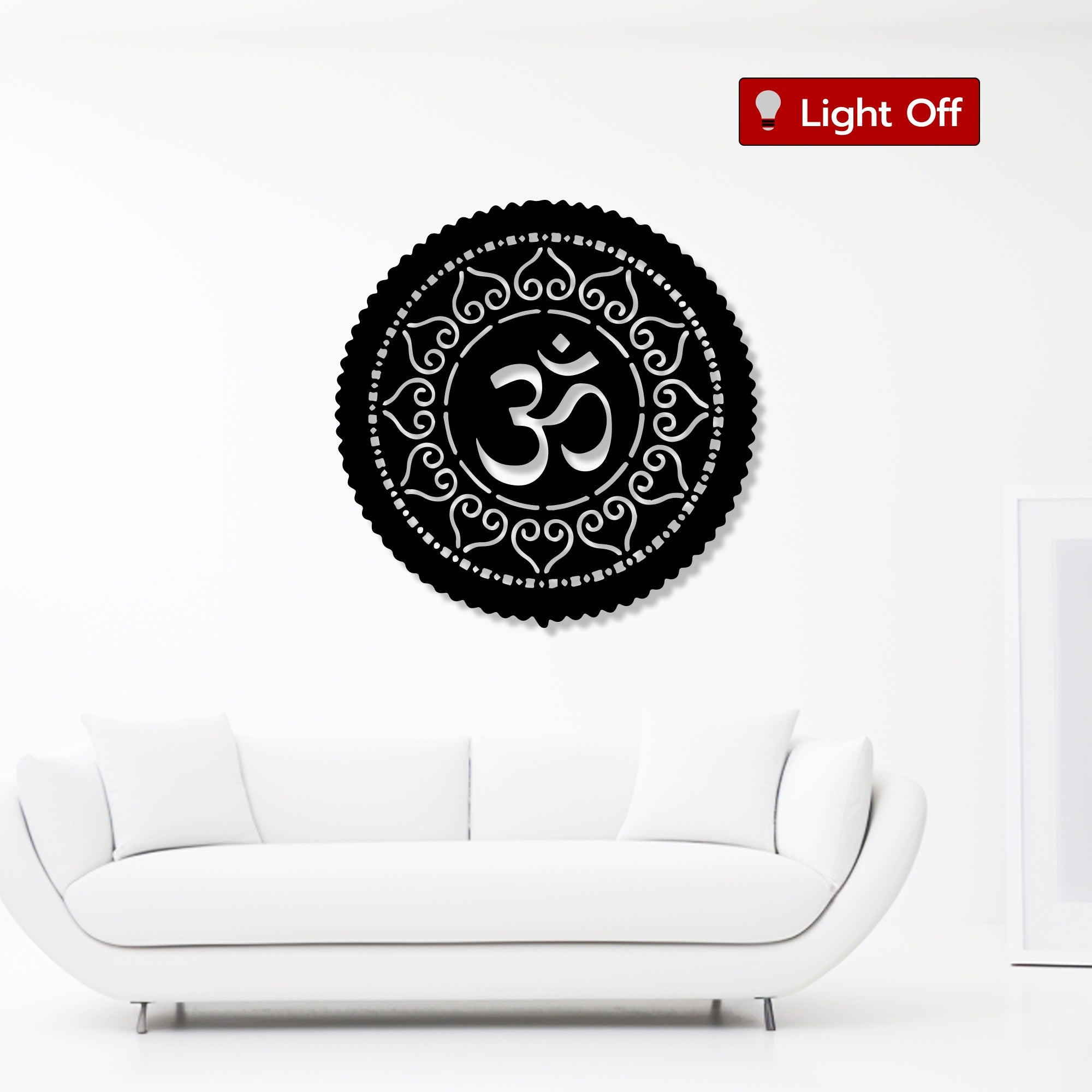 Symbol of Peace Om Circle Design Metal Art Wall Decor