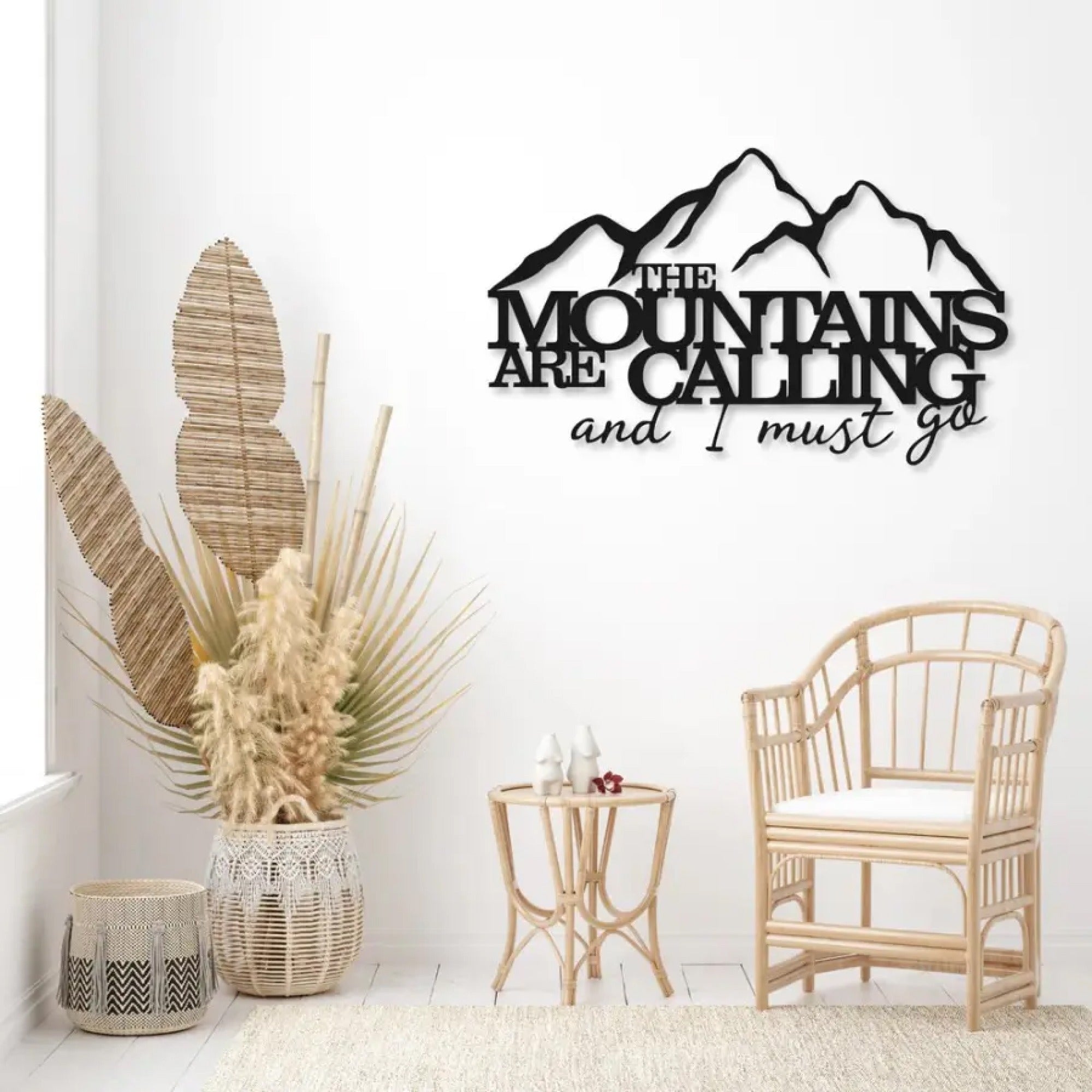 The Mountains are Calling Metal Art Wall Decor