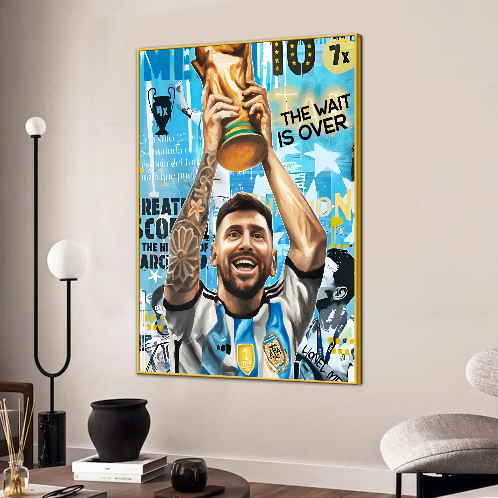 The Wait is Over Messi Cotton Canvas Wall Painting