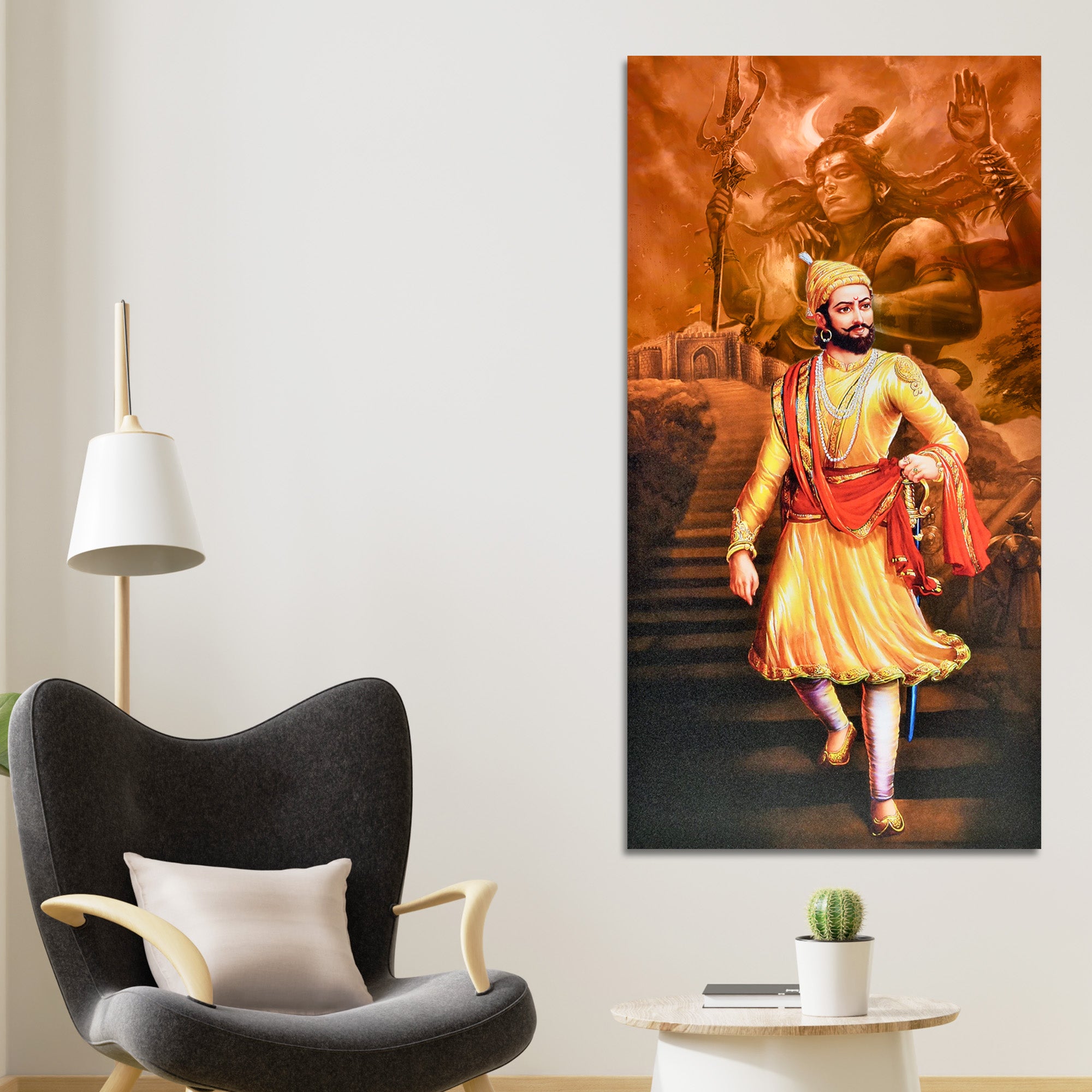 The Warrior King Chhatrapati Shivaji Maharaj Canvas Wall Painting
