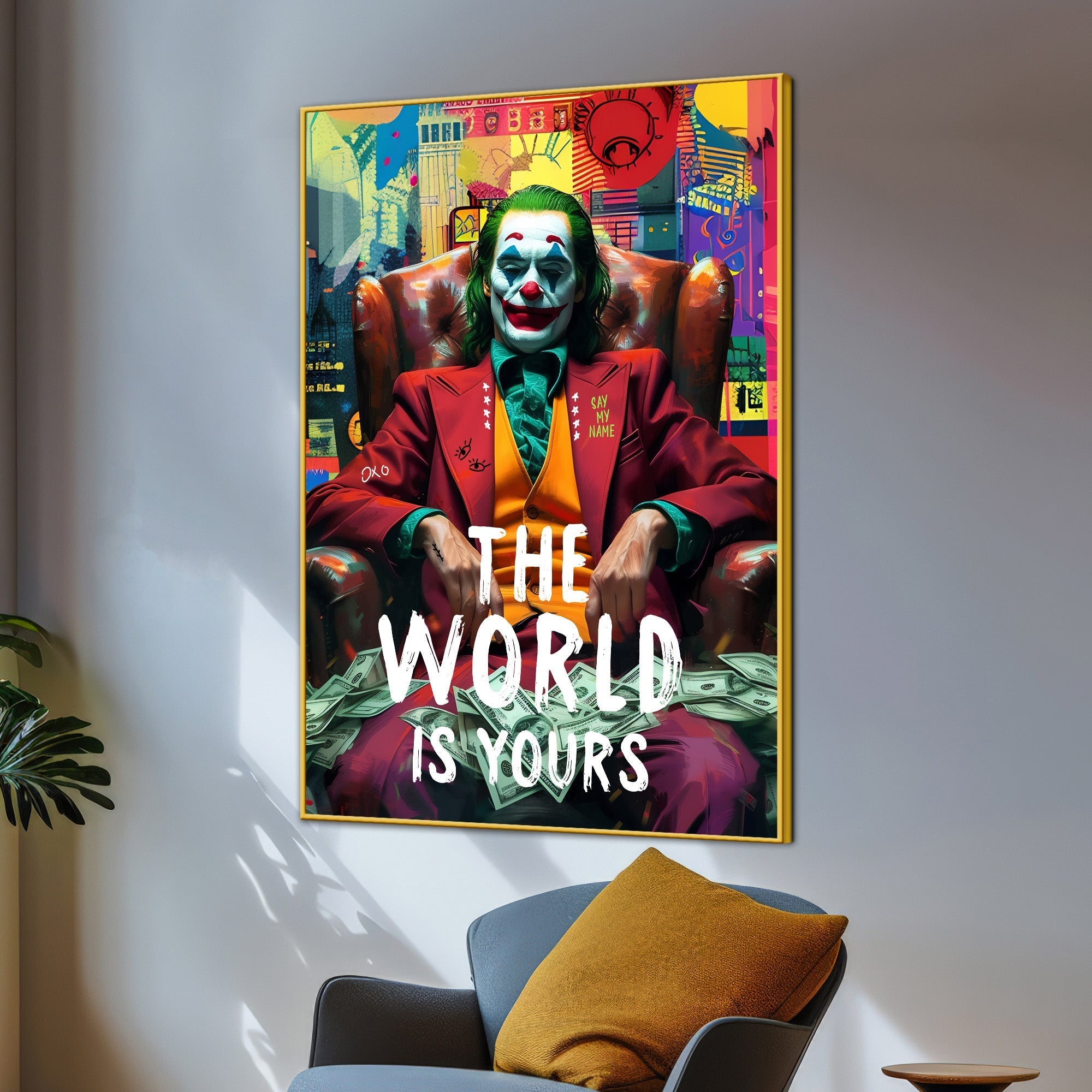 The World is Your-Jocker Cotton Canvas Wall Painting