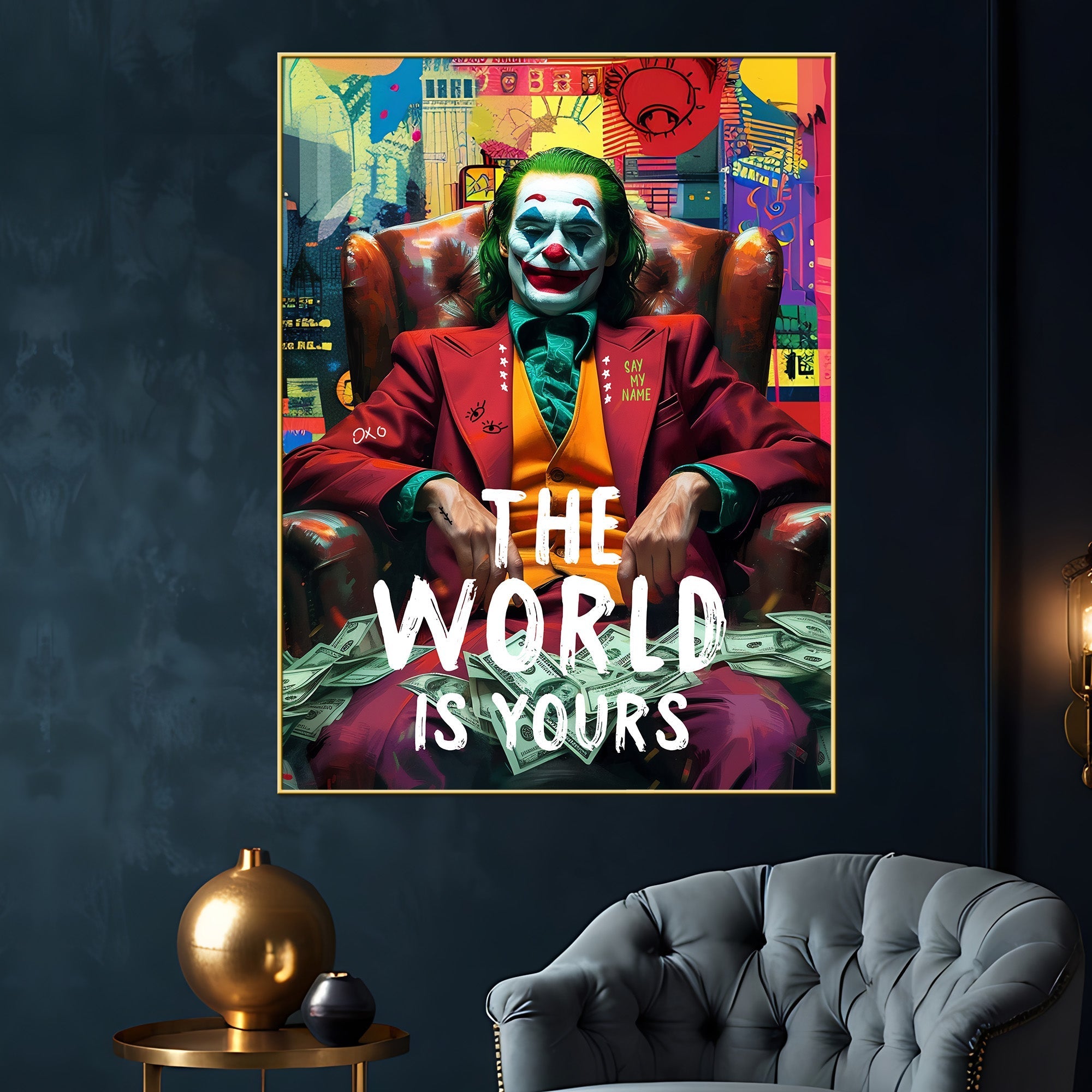 The World is Your-Jocker Cotton Canvas Wall Painting