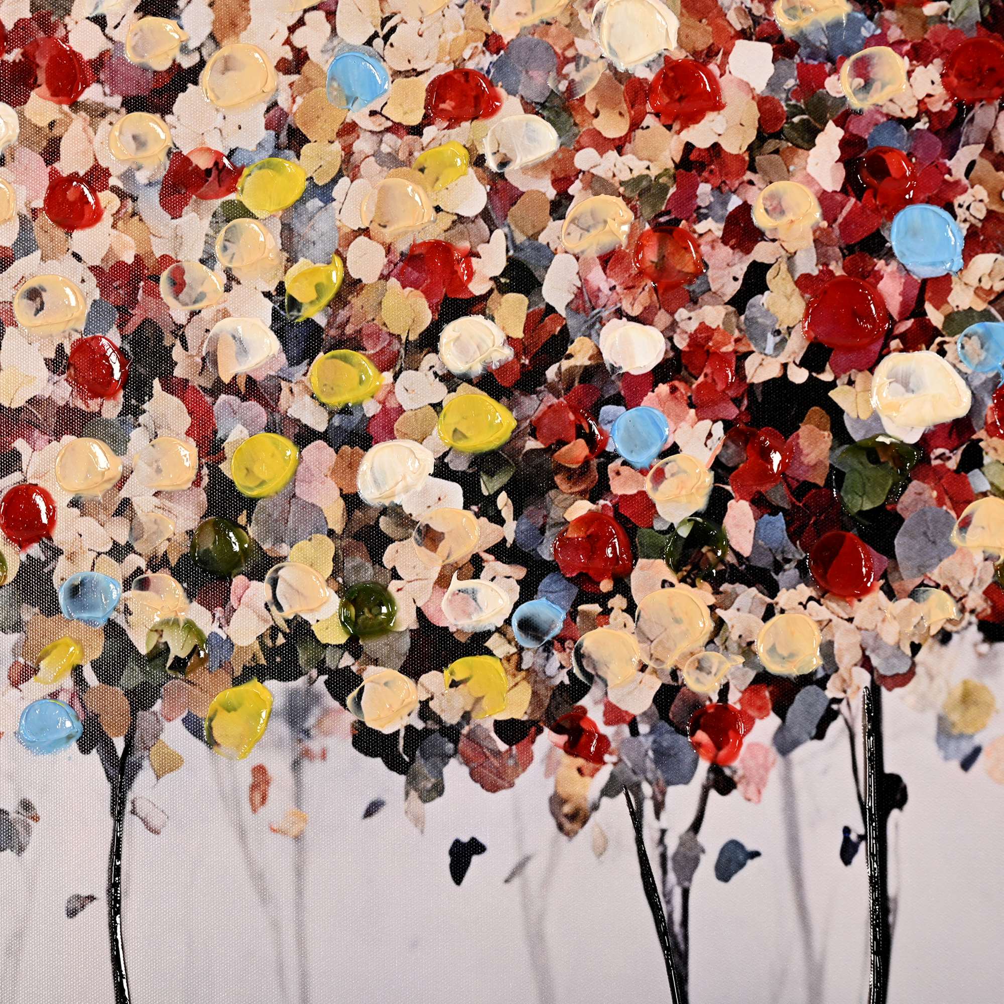 The Colorful Grove Tree Hand Painted Wall Painting with Floating Frame