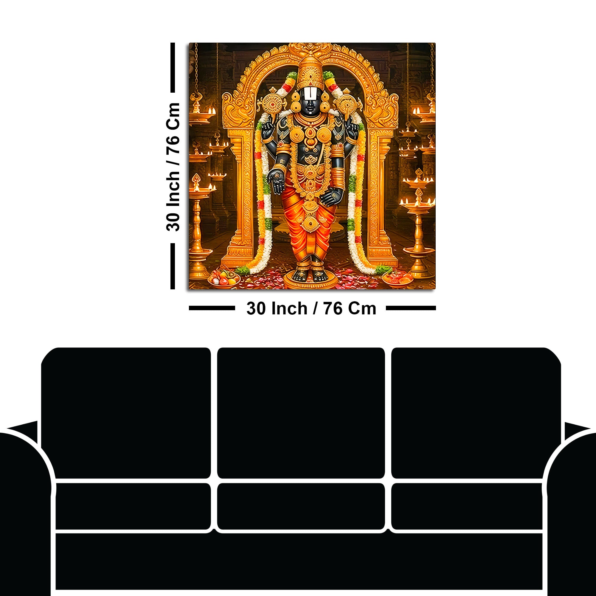Tirupati Balaji Premium Canvas Wall Painting for Home