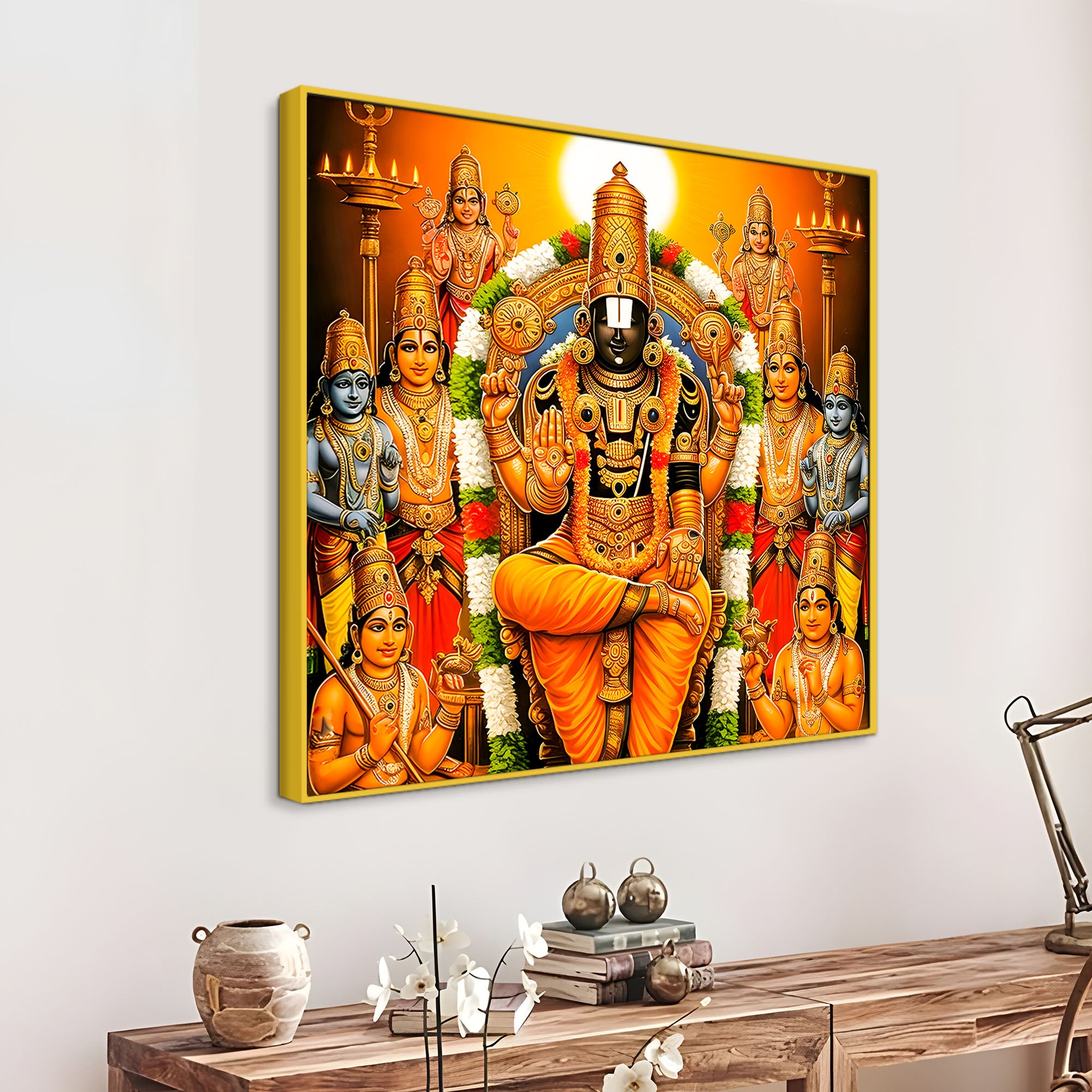 Tirupati Balaji Spiritual Wall Painting for Home Decor