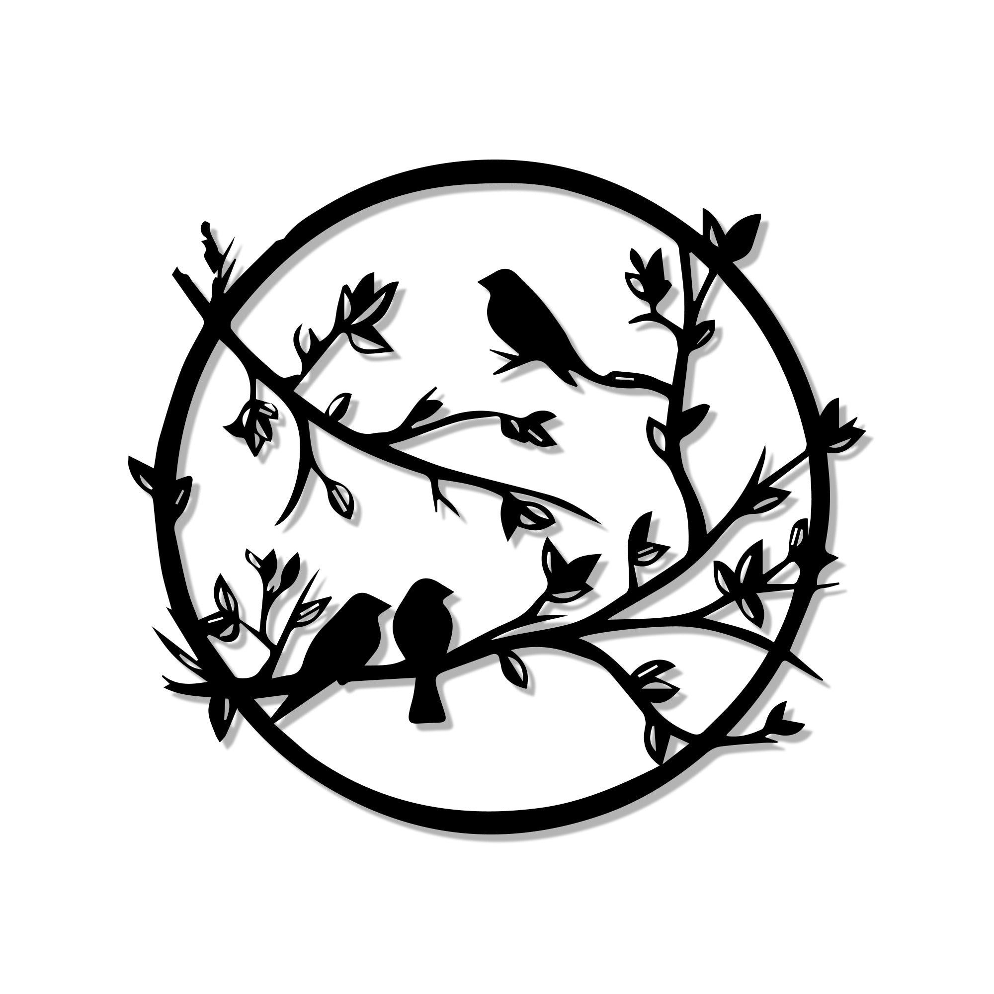 Toucan Birds on Tree Metal Art Wall Decor