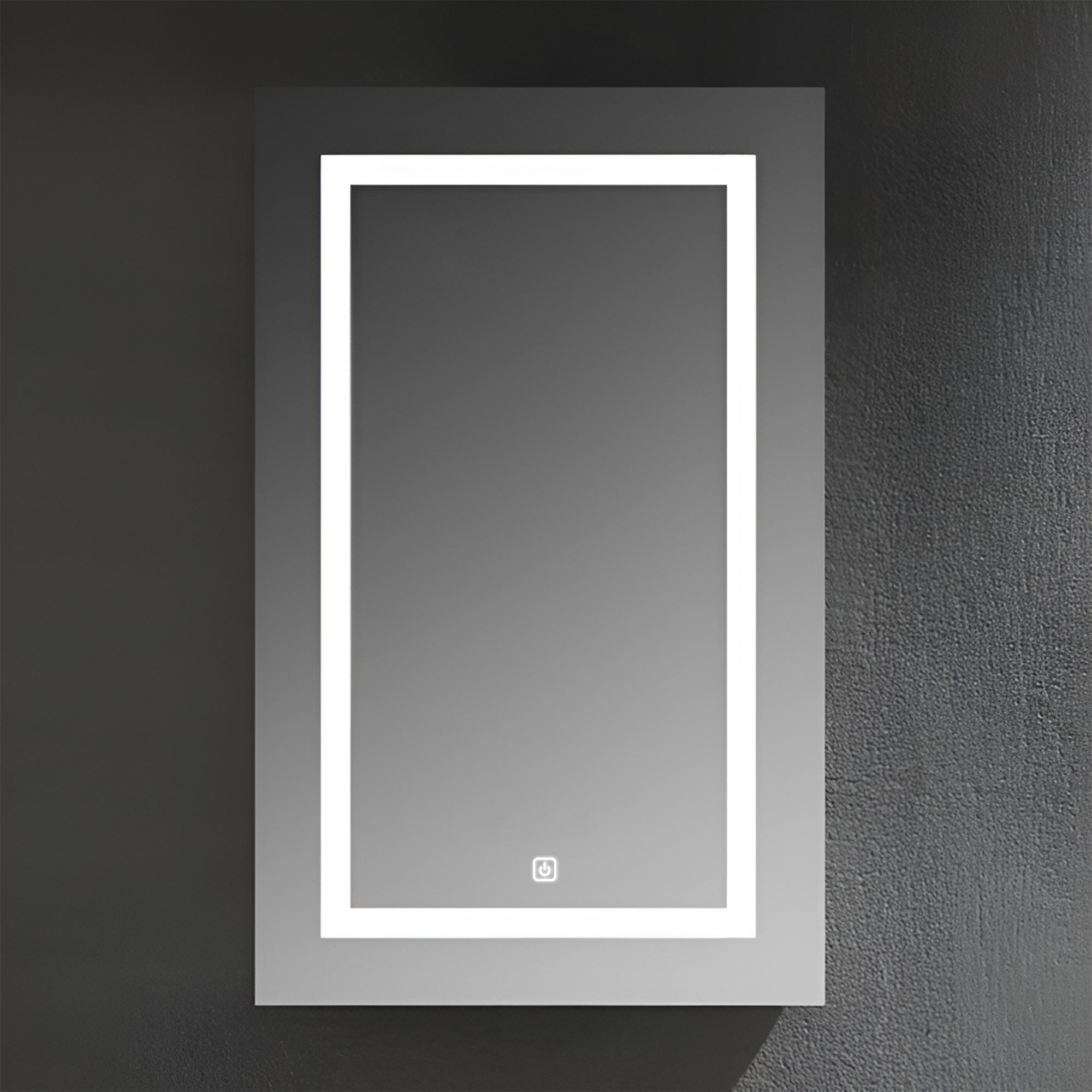 Touch LED Mirror Cabinet with Bold Vertical Light & Storage