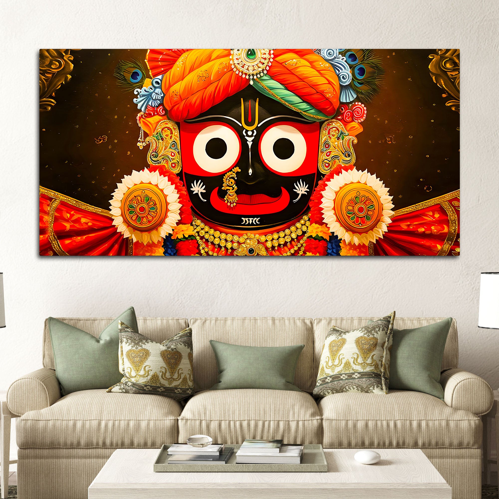 Traditional Hindu Jagannath Bhagwan Wall Painting