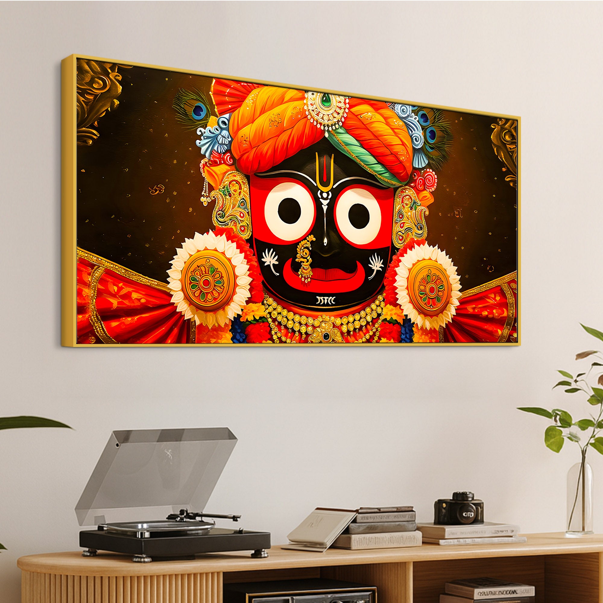 Traditional Hindu Jagannath Bhagwan Wall Painting