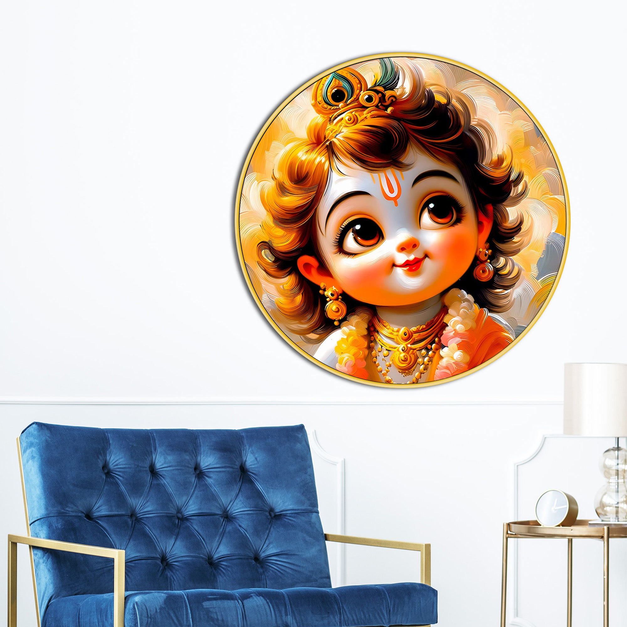 traditional-little-krishna-round-painting-for-living-room