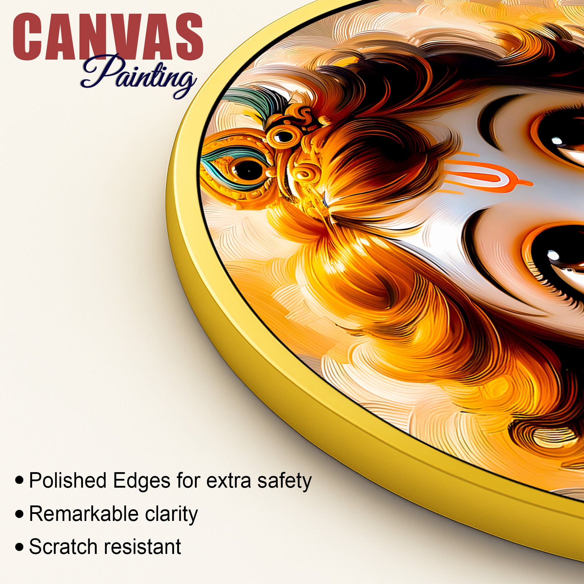 Traditional Little Krishna Round Painting for Living Room