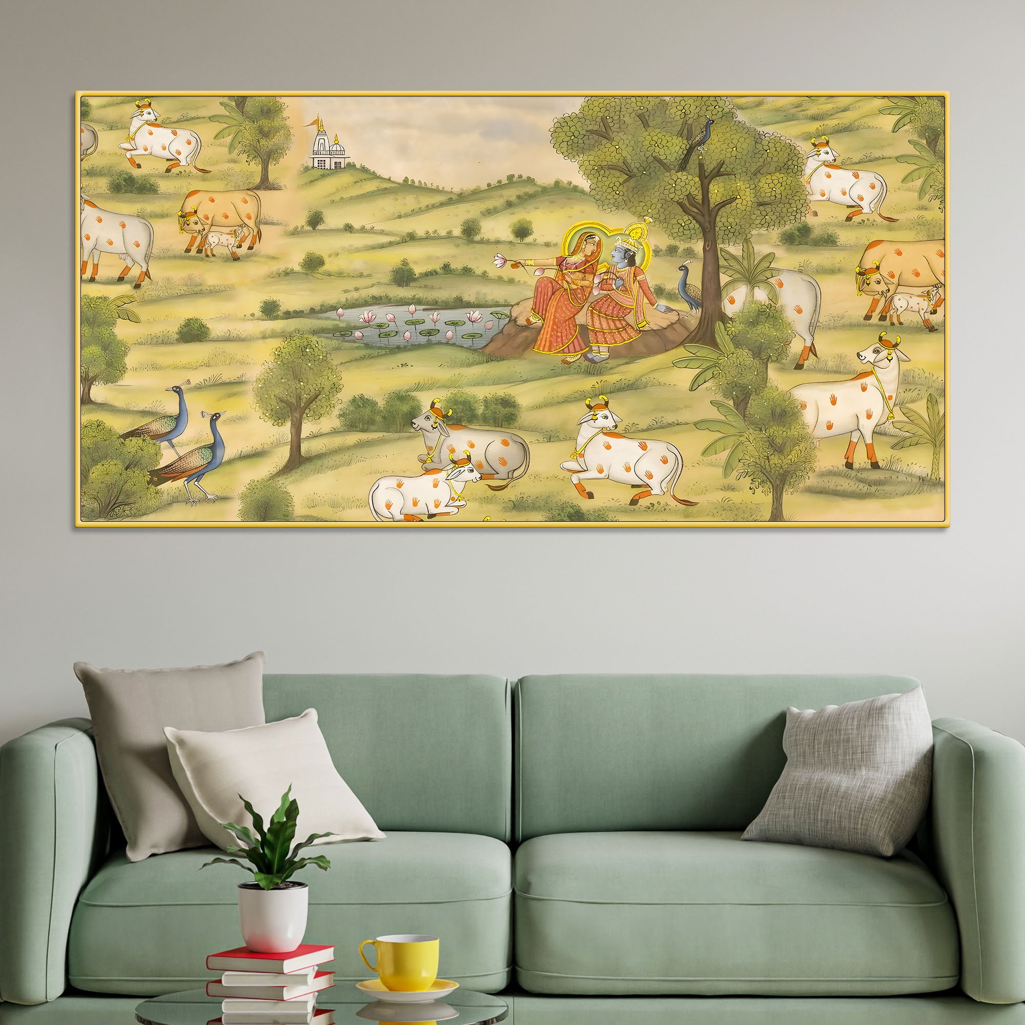 traditional-pichwai-radha-krishna-with-kamdhenu-cows-painting-ethnic-spiritual-wall-decor