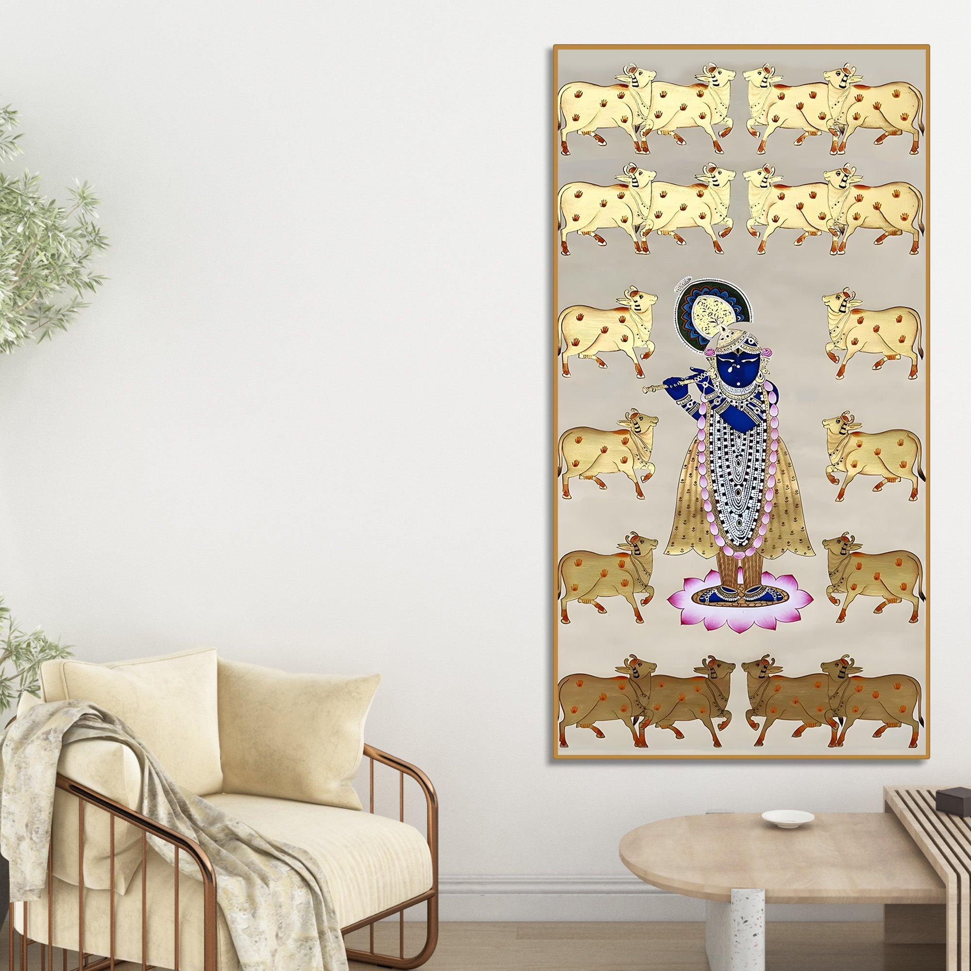 Traditional Pichwai Shrinath Ji Canvas Painting | Spiritual Wall Art