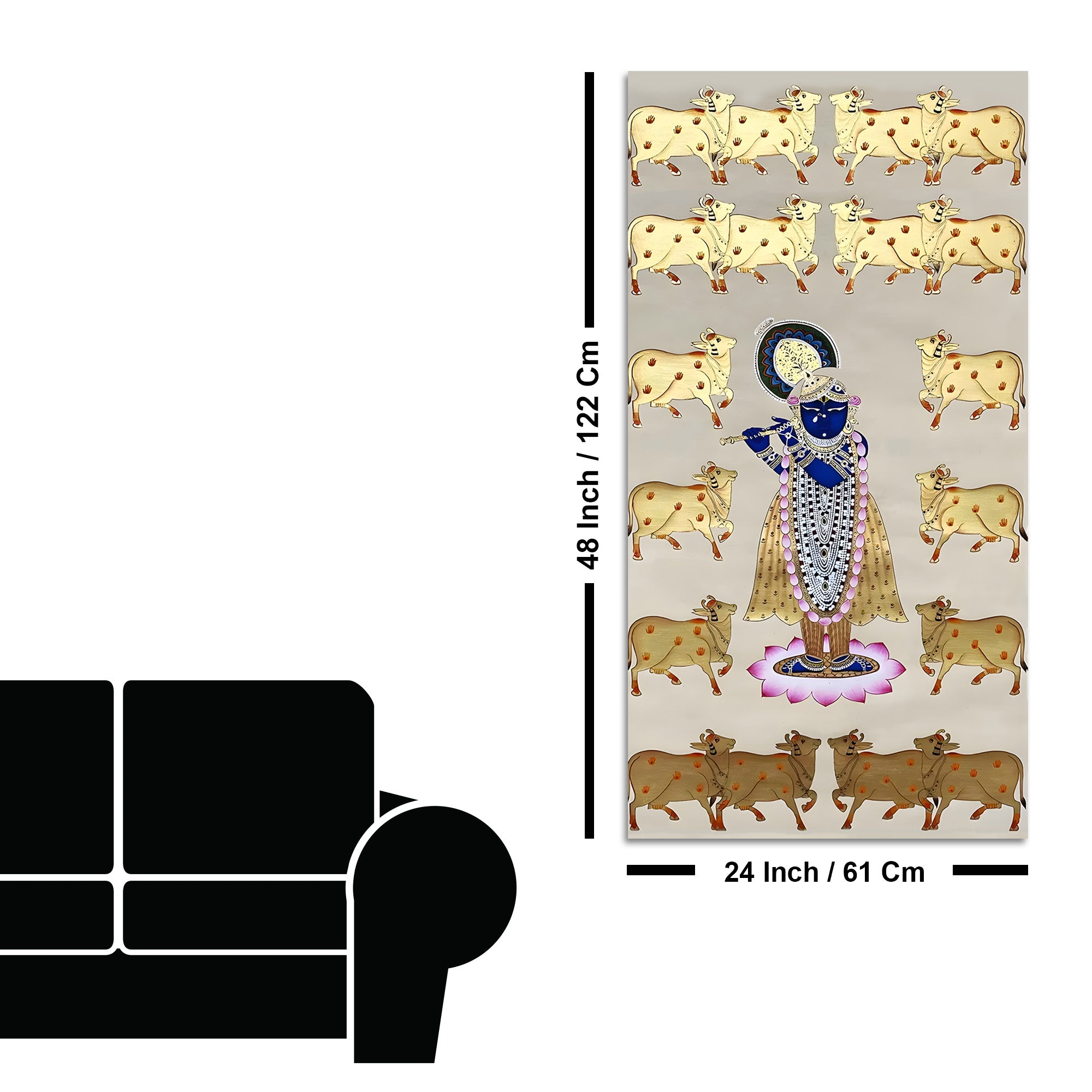 Traditional Pichwai Shrinath Ji Canvas Painting | Spiritual Wall Art