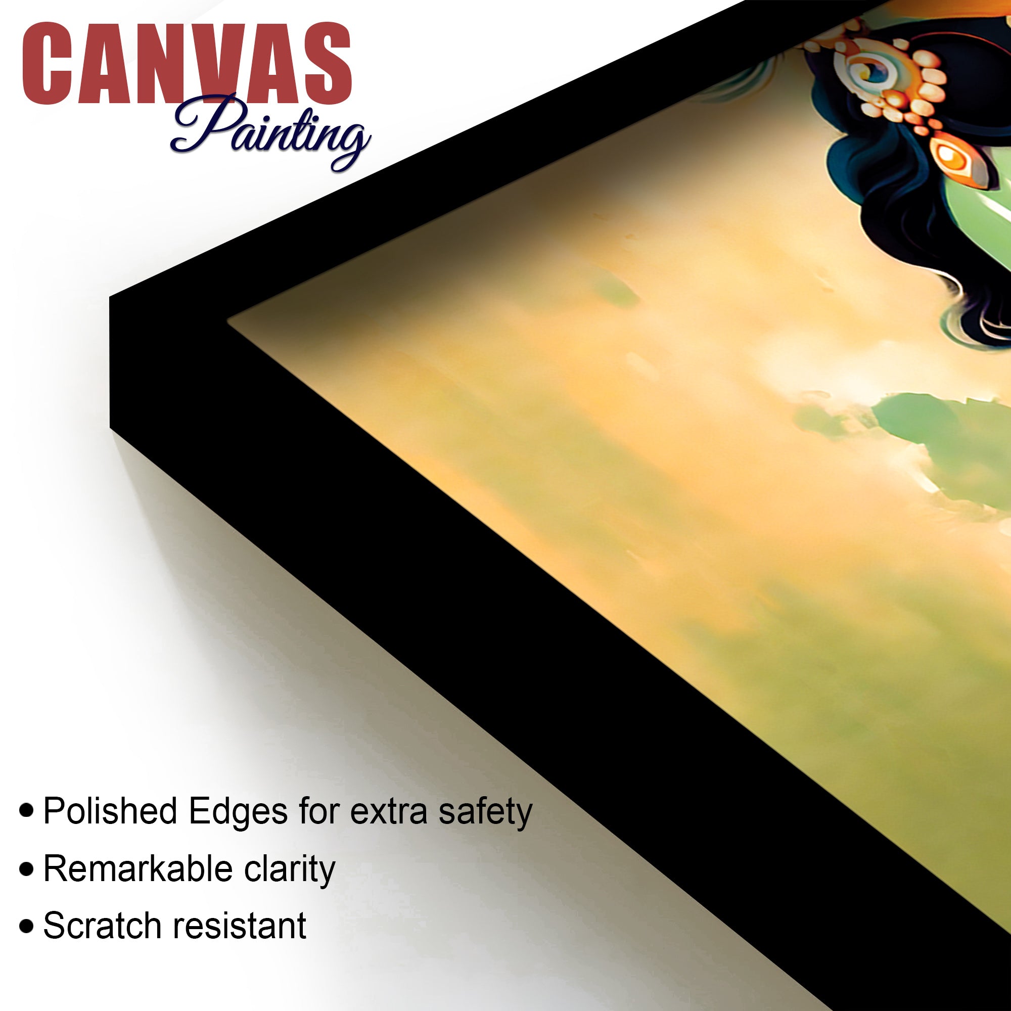 Traditional Radha Krishna Canvas Wall Painting for Spiritual Home Décor