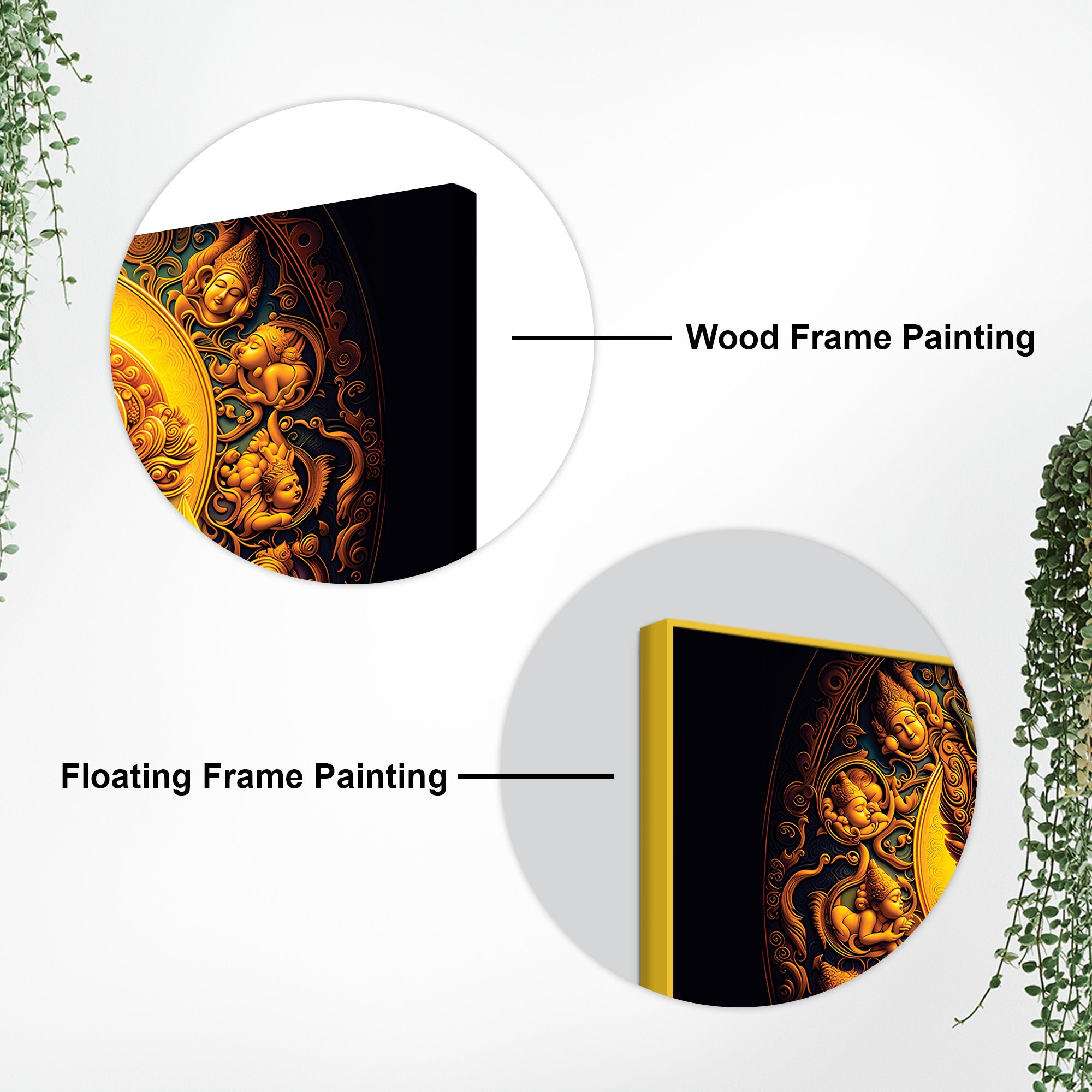 Traditional Radha Krishna Wall Painting for Spiritual Living Room