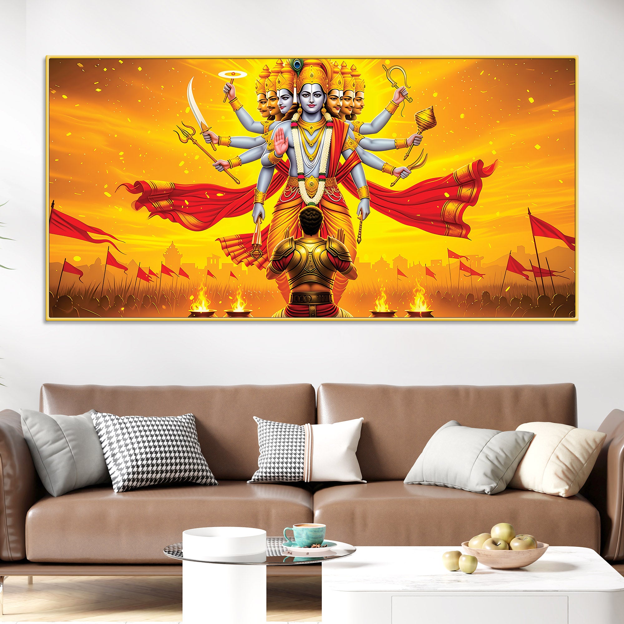 Traditional Vishvarupa Divine Wall Painting on Premium Canvas